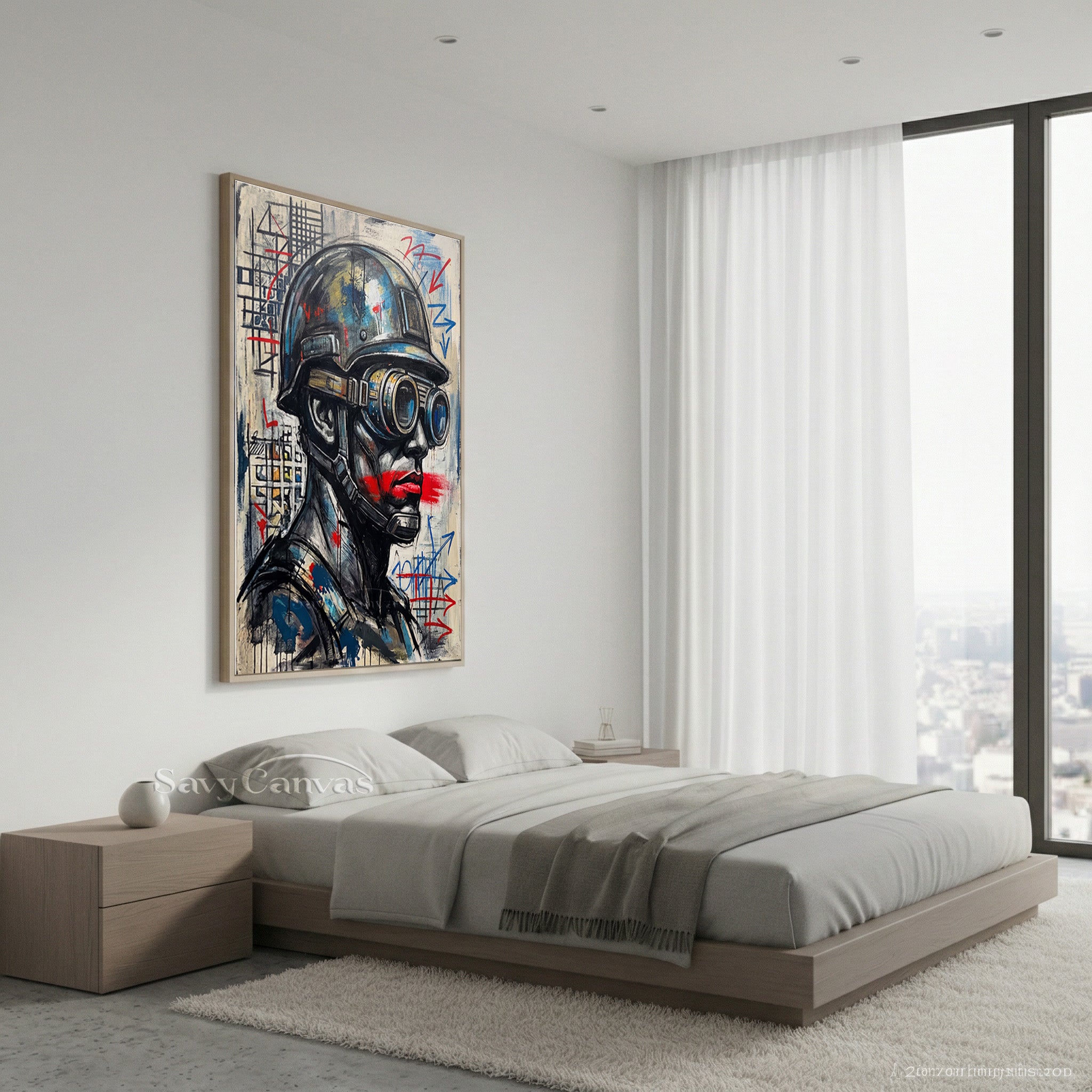 Modern Urban Soldier Graffiti Art | Original Hand-Painted Oil #SS 078
