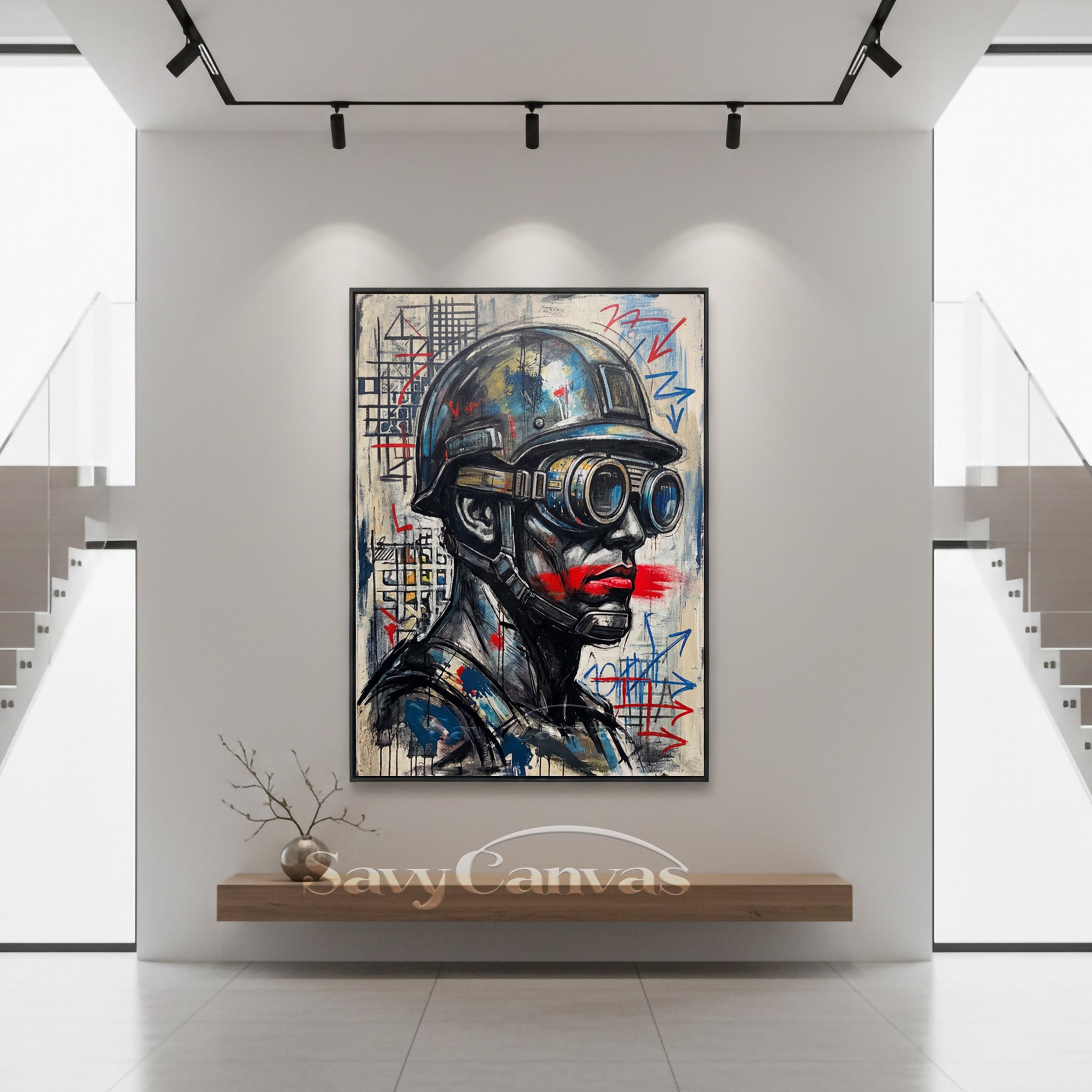 Modern Urban Soldier Graffiti Art | Original Hand-Painted Oil #SS 078