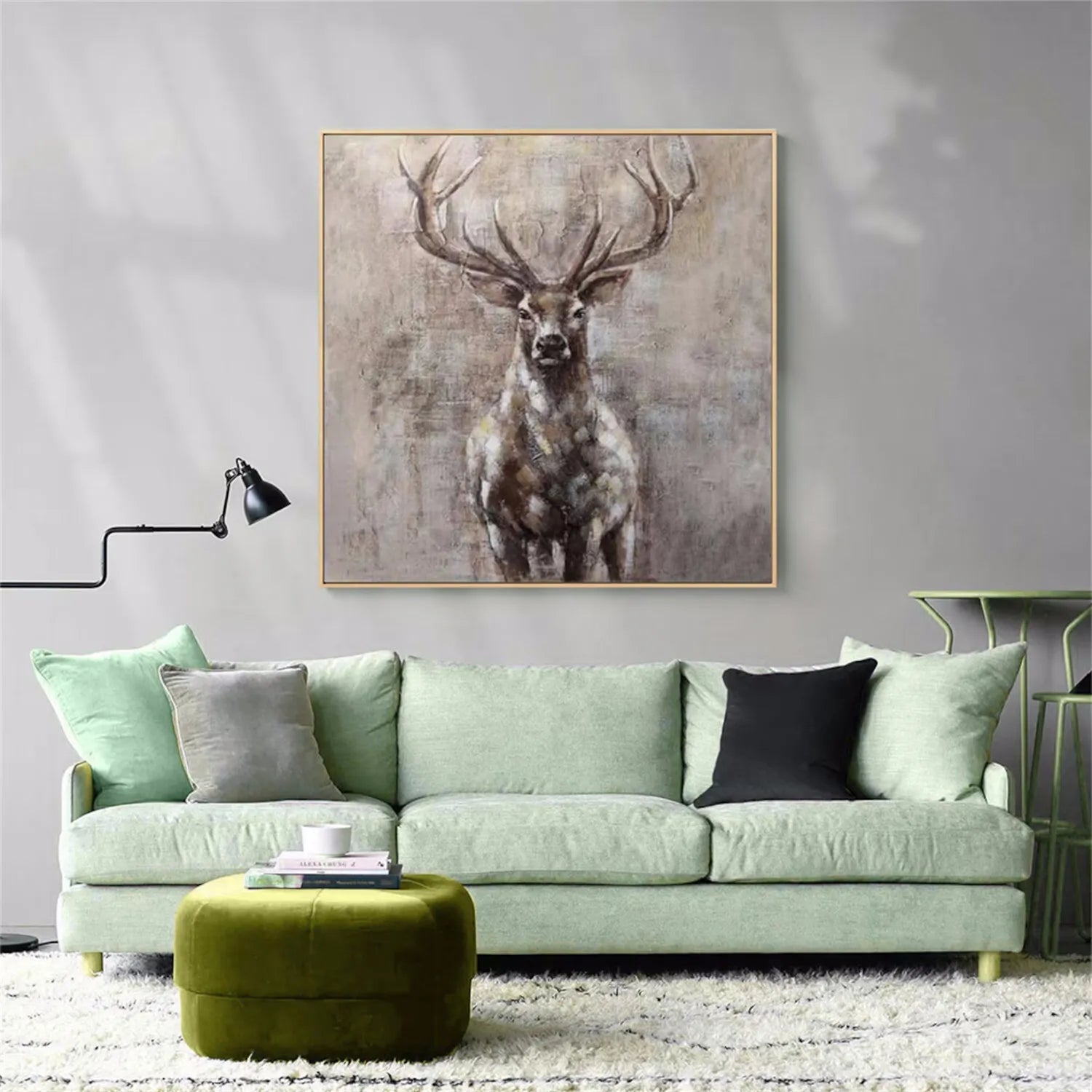 Deer Handmade Oil Painting - Nature Art for Home Decor  #ZZ 018