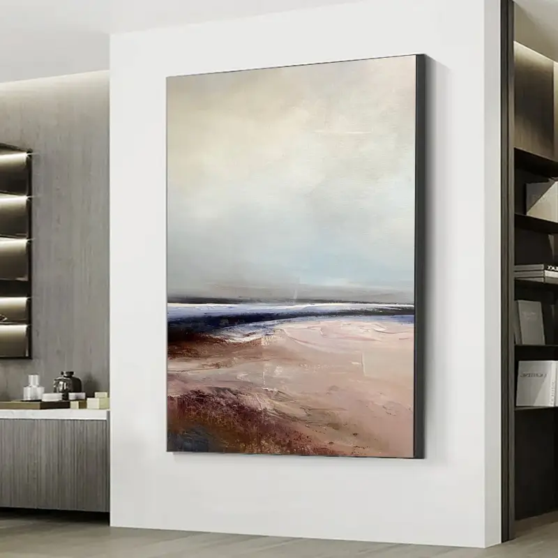 Abstract Beach Landscape Canvas Art - Minimalist Nature-Inspired Wall Decor # JJ 150