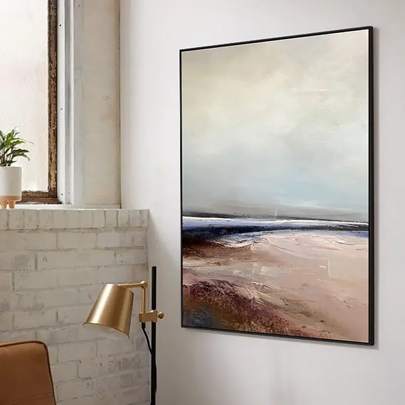 Abstract Beach Landscape Canvas Art - Minimalist Nature-Inspired Wall Decor # JJ 150