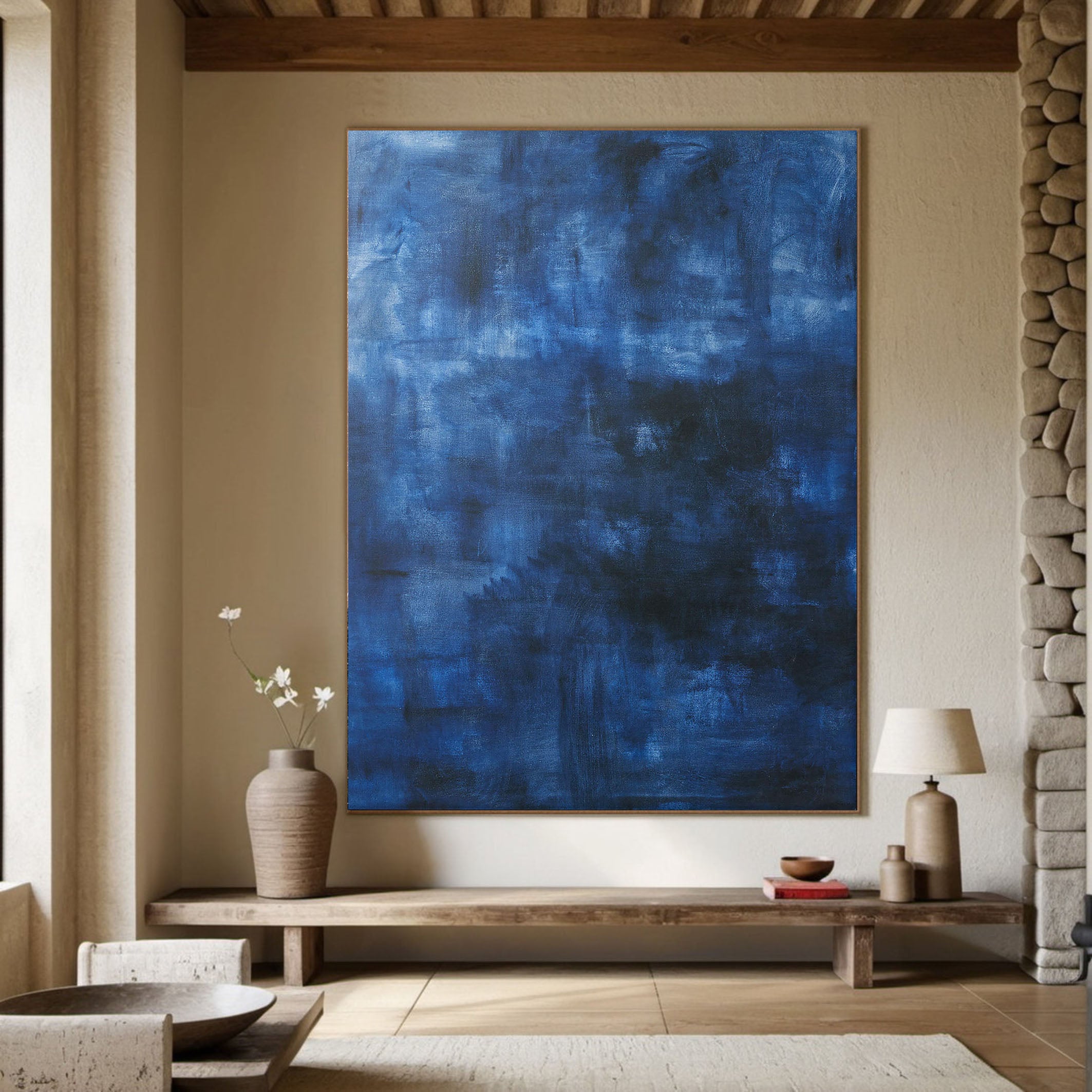Large Blue Abstract Painting #TC 123