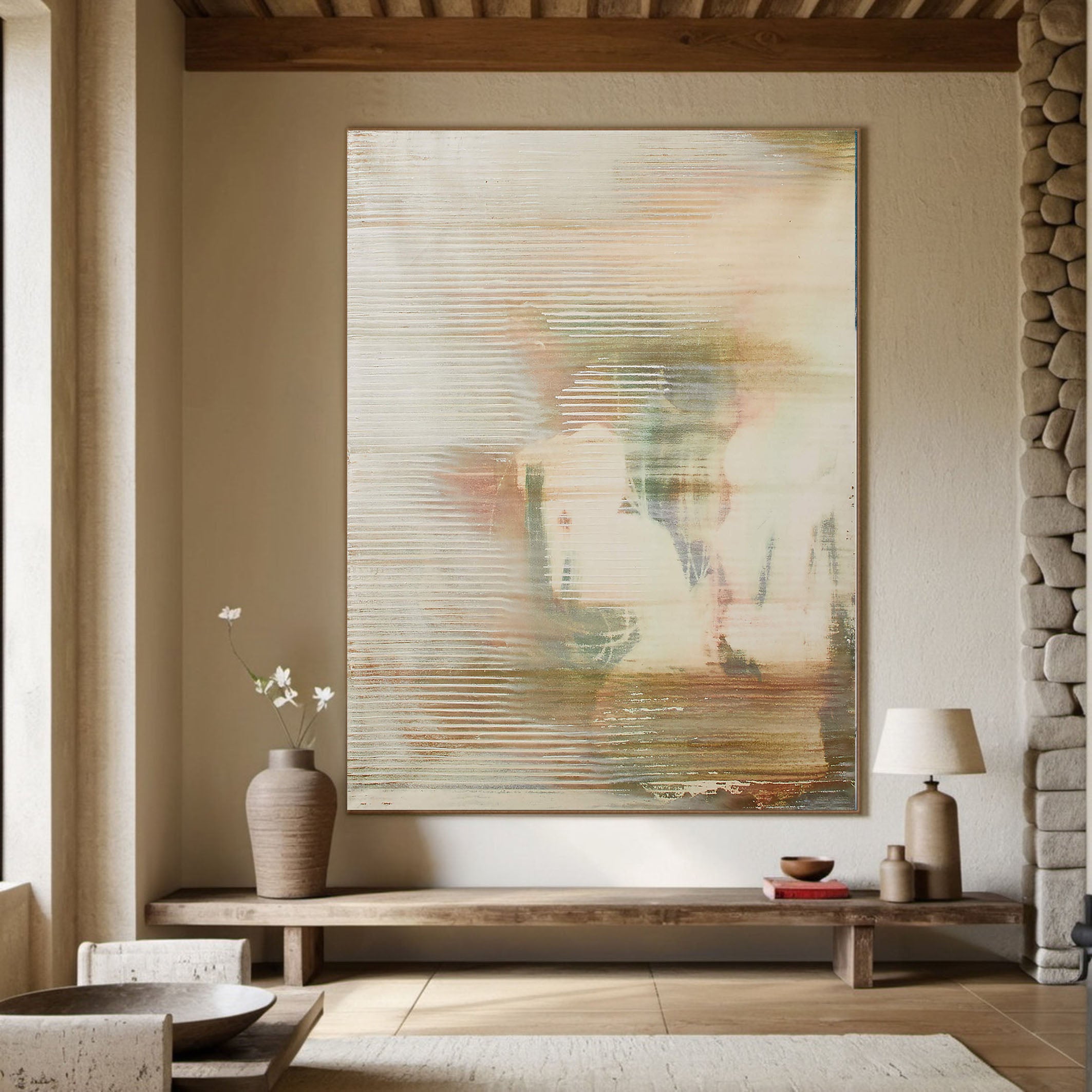 Large Abstract Art with Soft Colors & Texture #TC 120