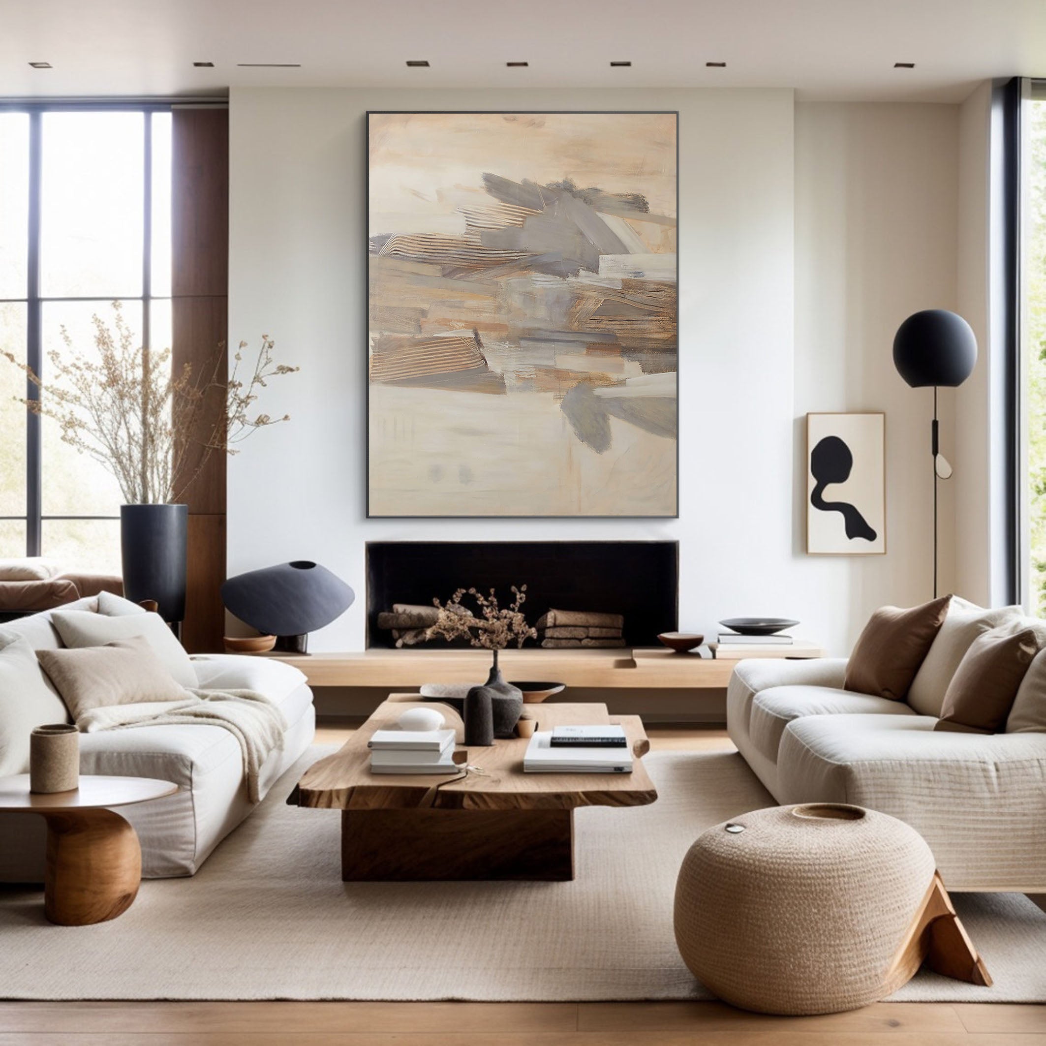 Textured Neutral Abstract Wall Art Painting #TC 129