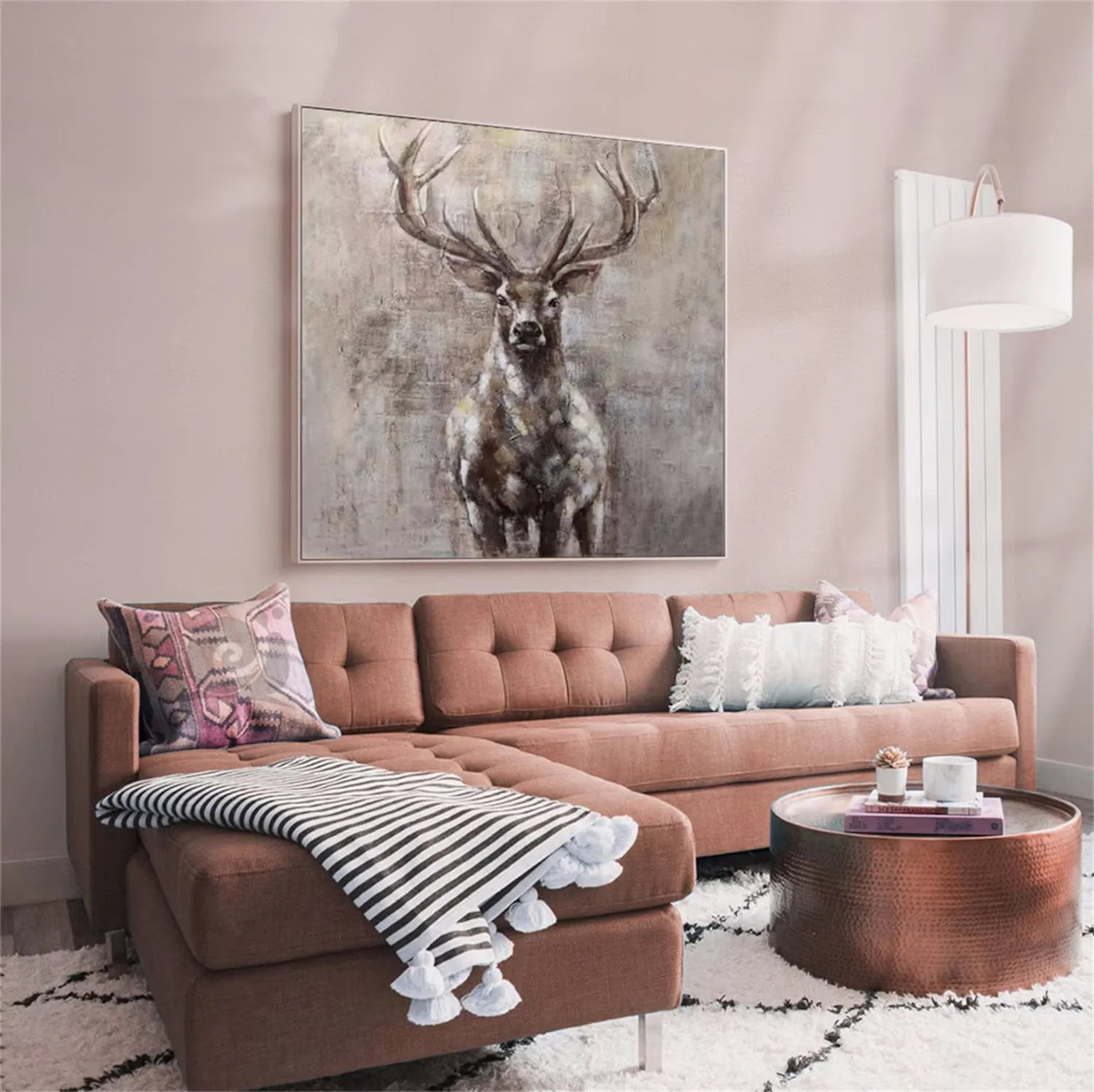 Deer Handmade Oil Painting - Nature Art for Home Decor  #ZZ 018