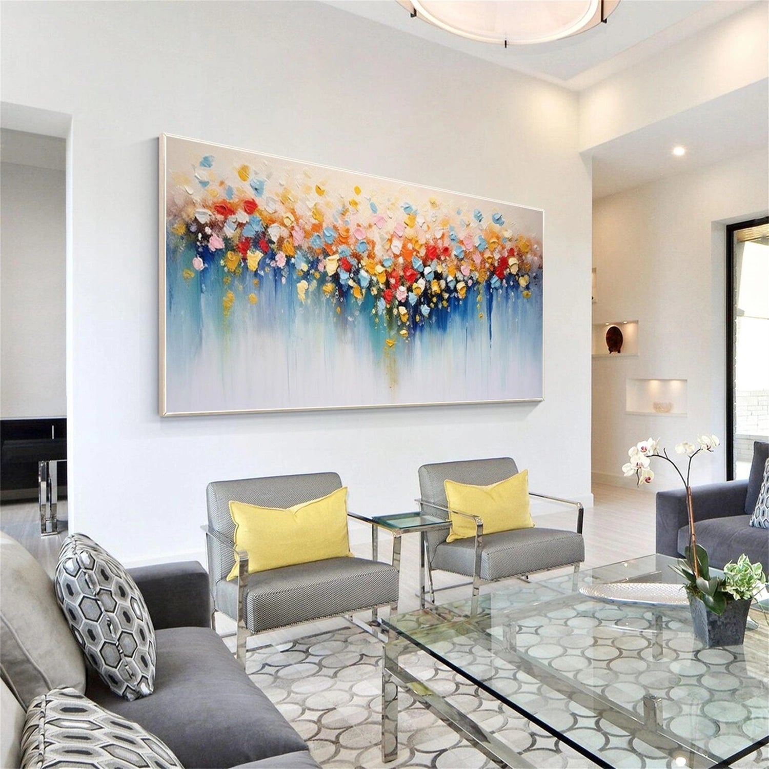 Modern Home Decor Abstract Floral Oil Painting #JJ 341