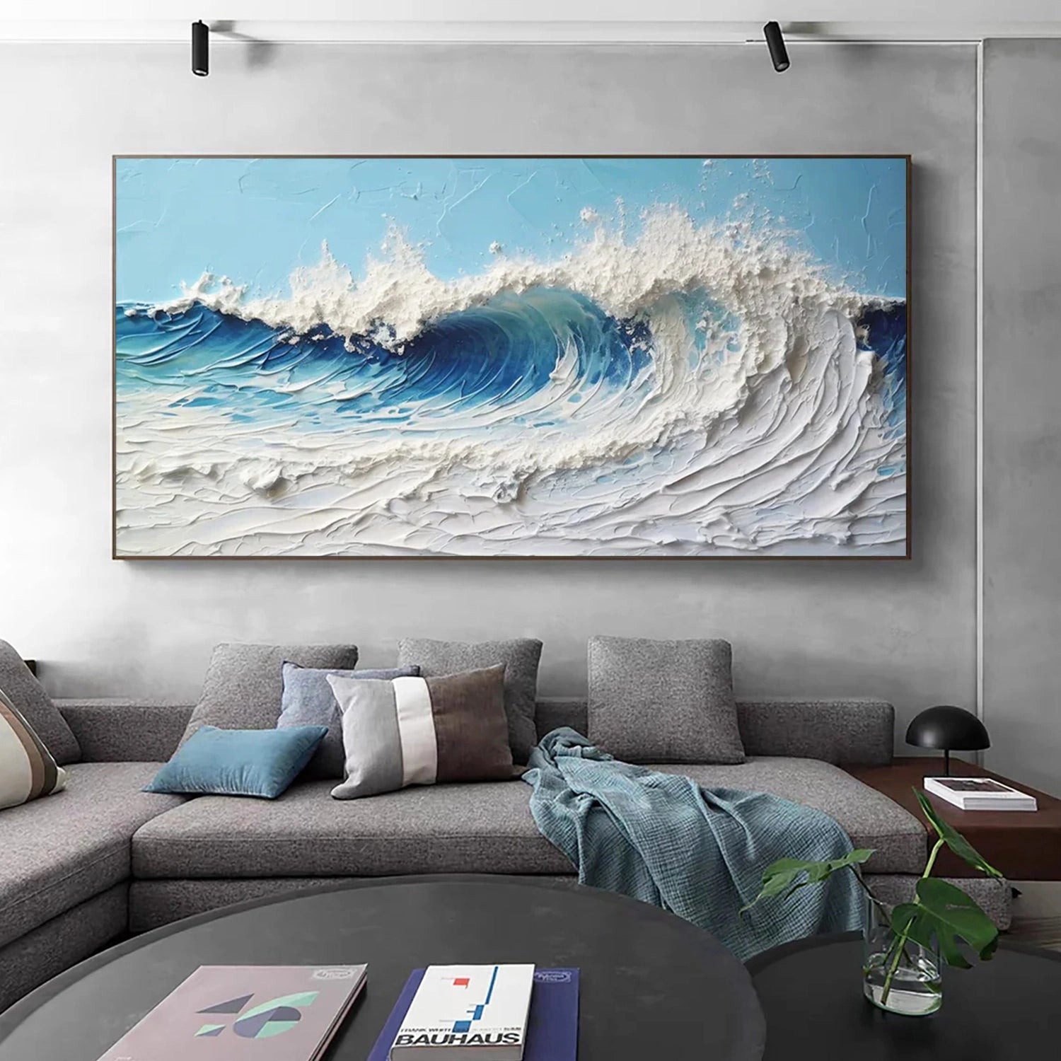Textured Ocean Wave Wall Art | Large 3D Crashing Wave Painting #ZZ 073