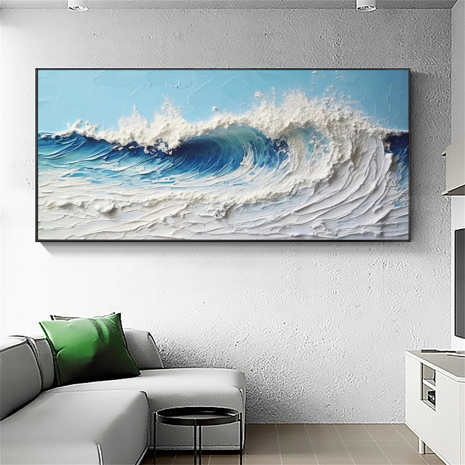 Textured Ocean Wave Wall Art | Large 3D Crashing Wave Painting #ZZ 073