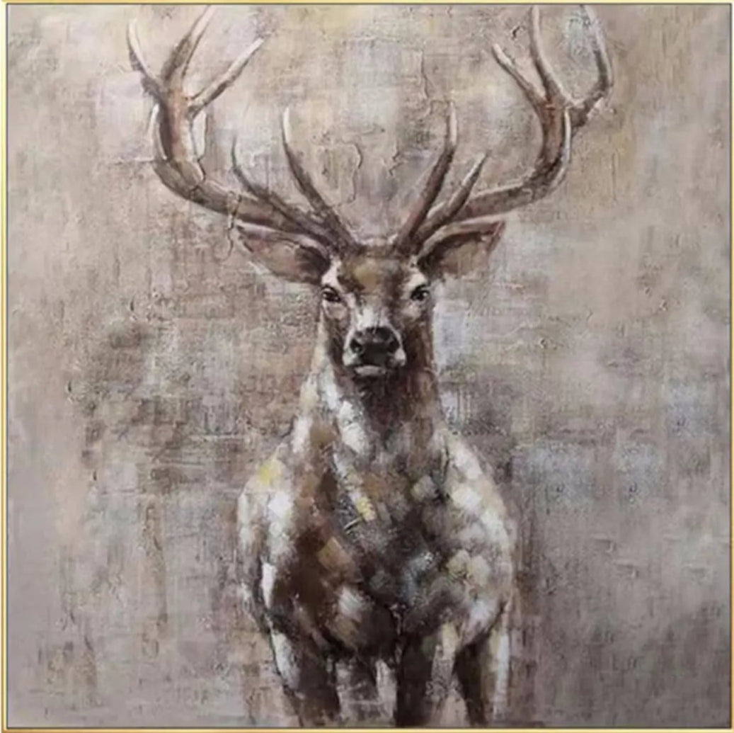 Deer Handmade Oil Painting - Nature Art for Home Decor  #ZZ 018