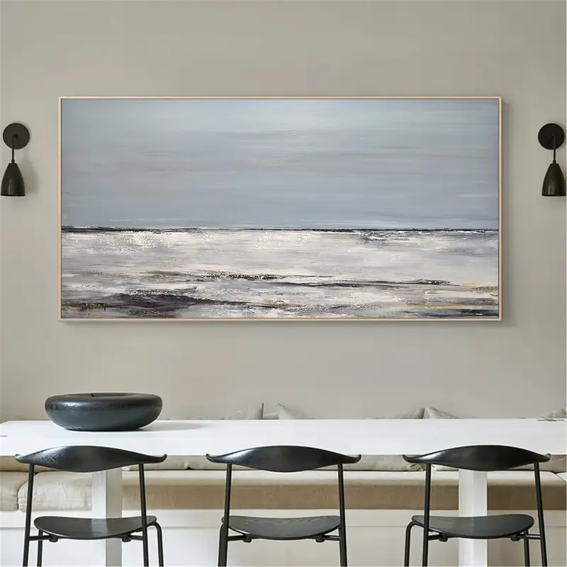 Large Horizontal Wall Art Abstract Ocean & Beach Canvas #JJ 271