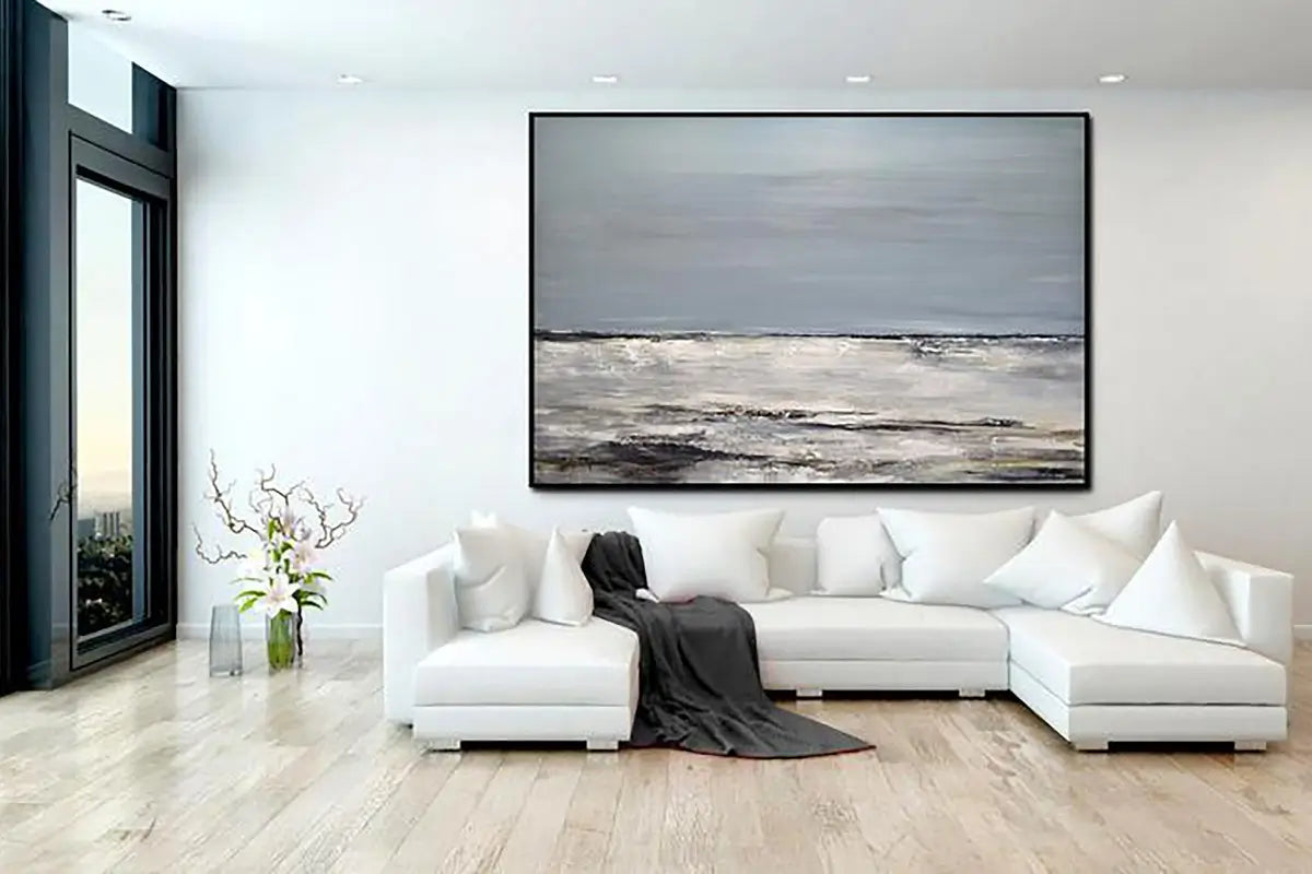 Large Horizontal Wall Art Abstract Ocean & Beach Canvas #JJ 271