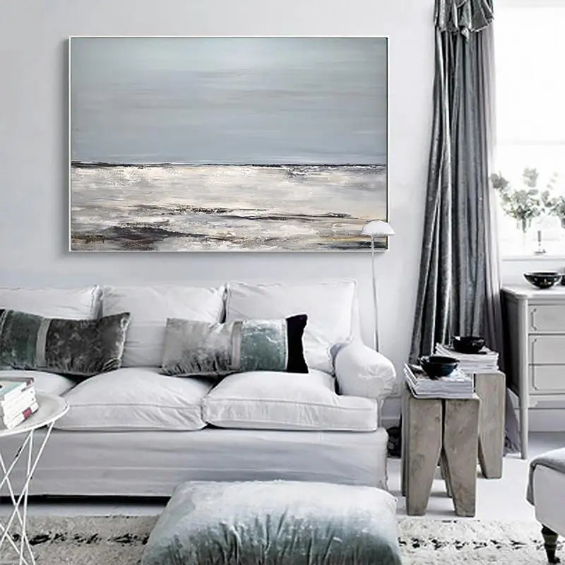 Large Horizontal Wall Art Abstract Ocean & Beach Canvas #JJ 271