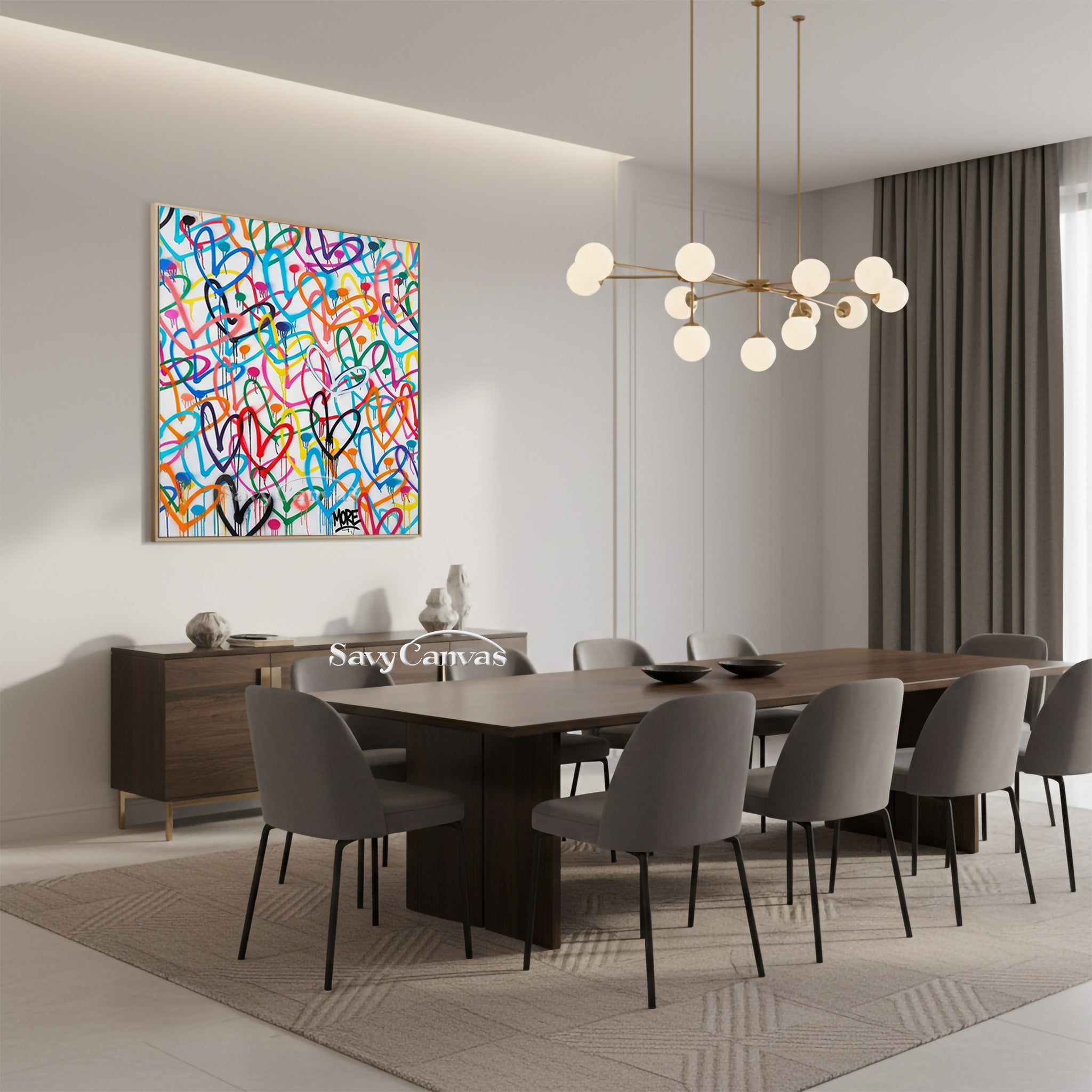 Abstract Multi-Color Heart Painting - Urban Pop Art Style #SS 122