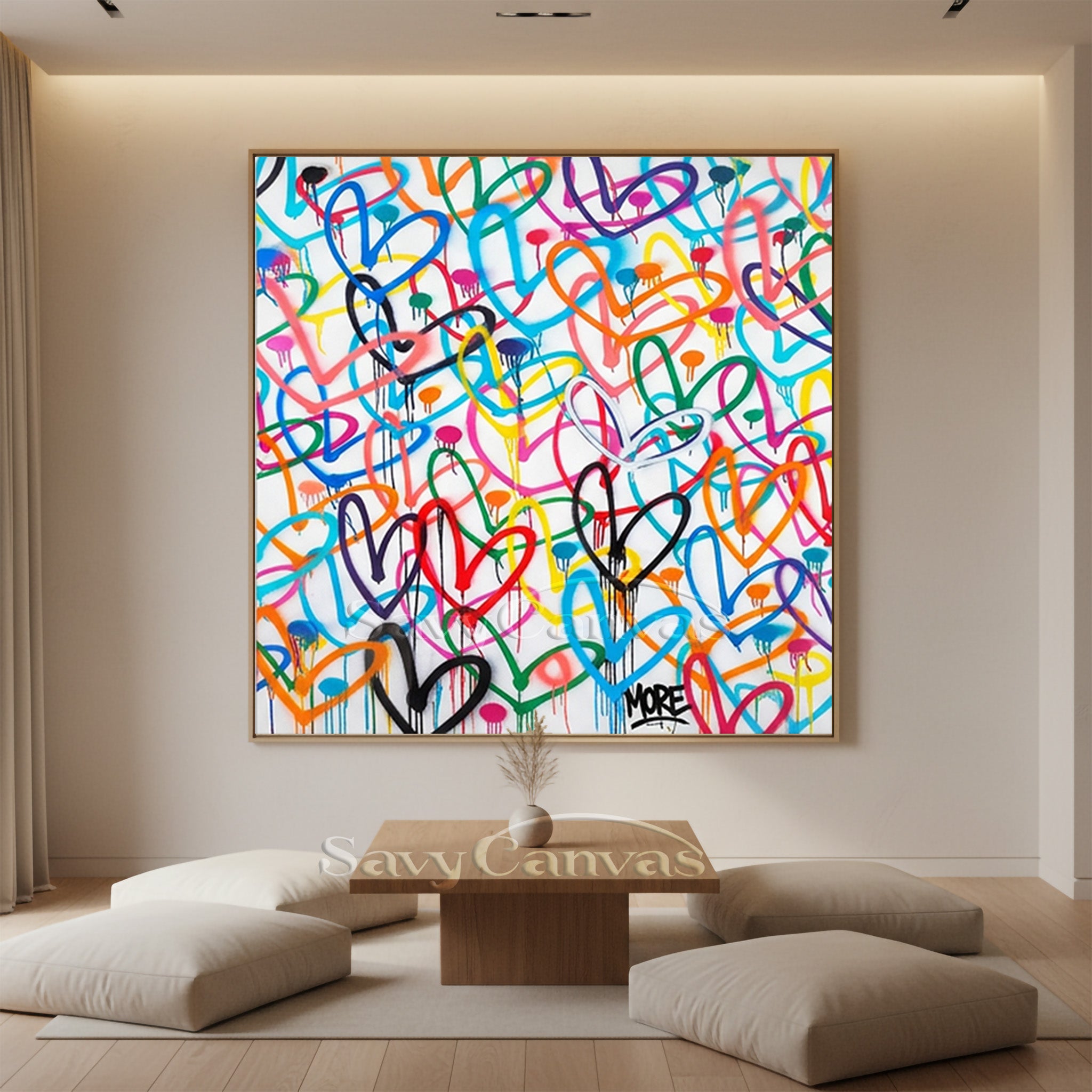 Abstract Multi-Color Heart Painting - Urban Pop Art Style #SS 122