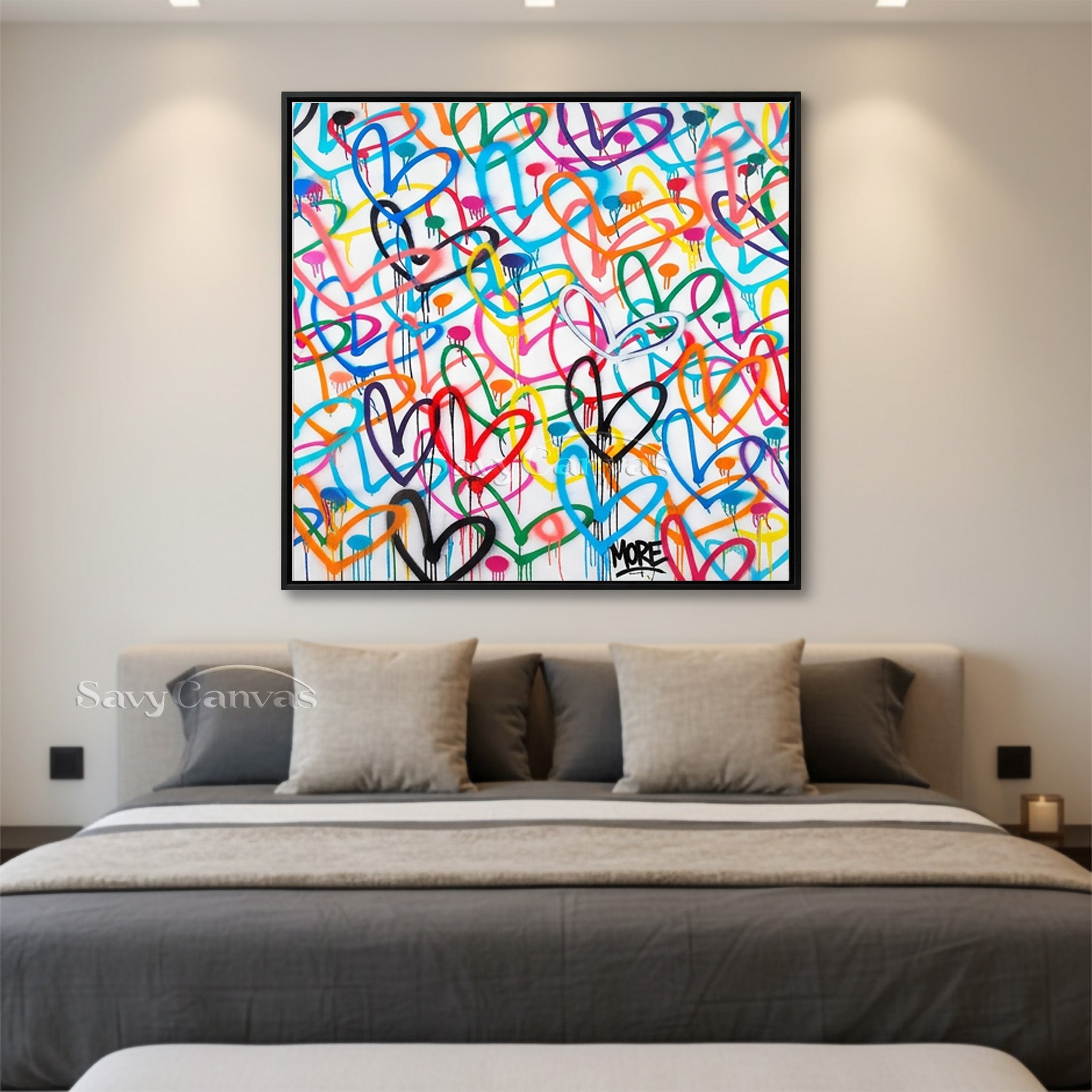Abstract Multi-Color Heart Painting - Urban Pop Art Style #SS 122