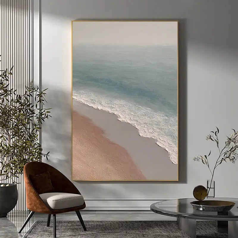Coastal Waves Hand - Painted Oil Painting for Home Decor #JJ 153