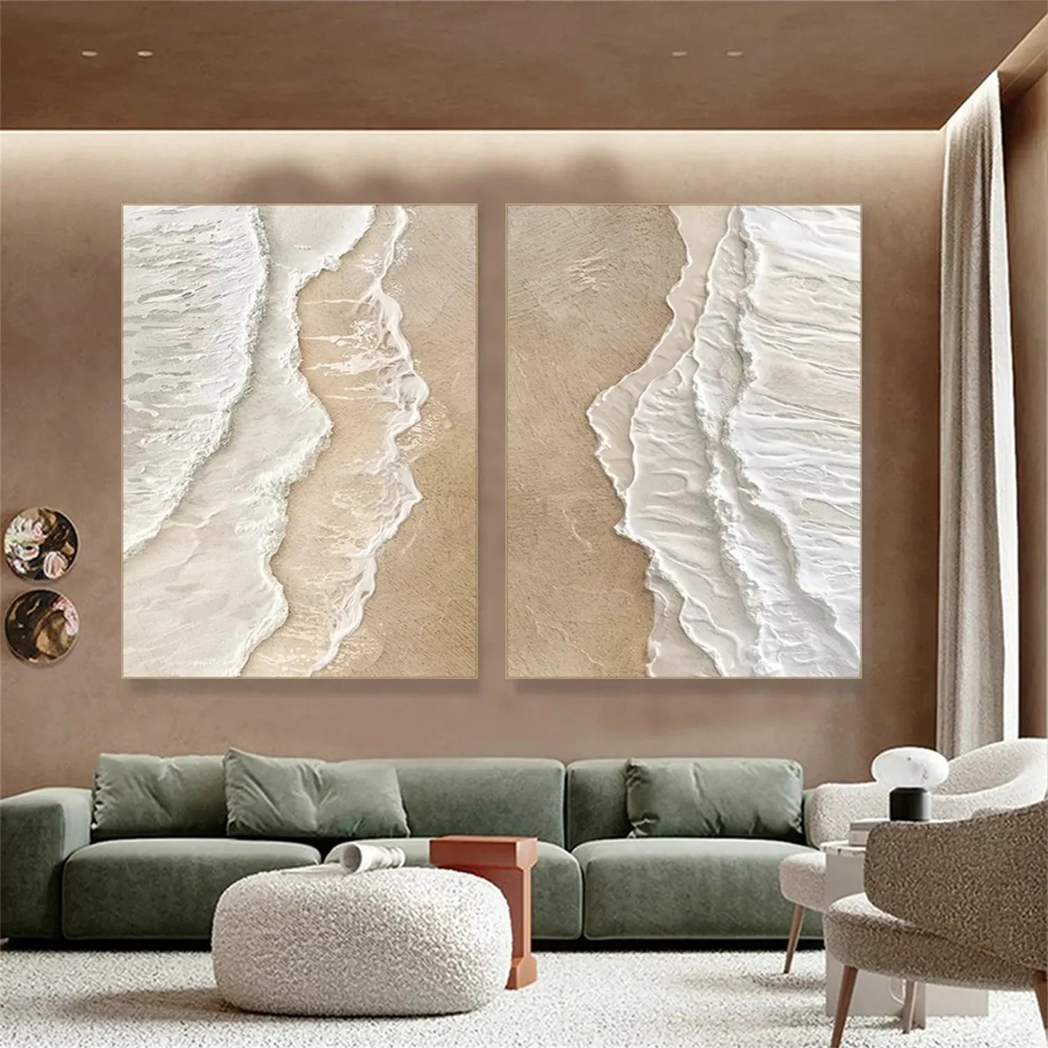 Beige Coast Texture Set - Calming Neutral Art Wall Decor #JJ 199