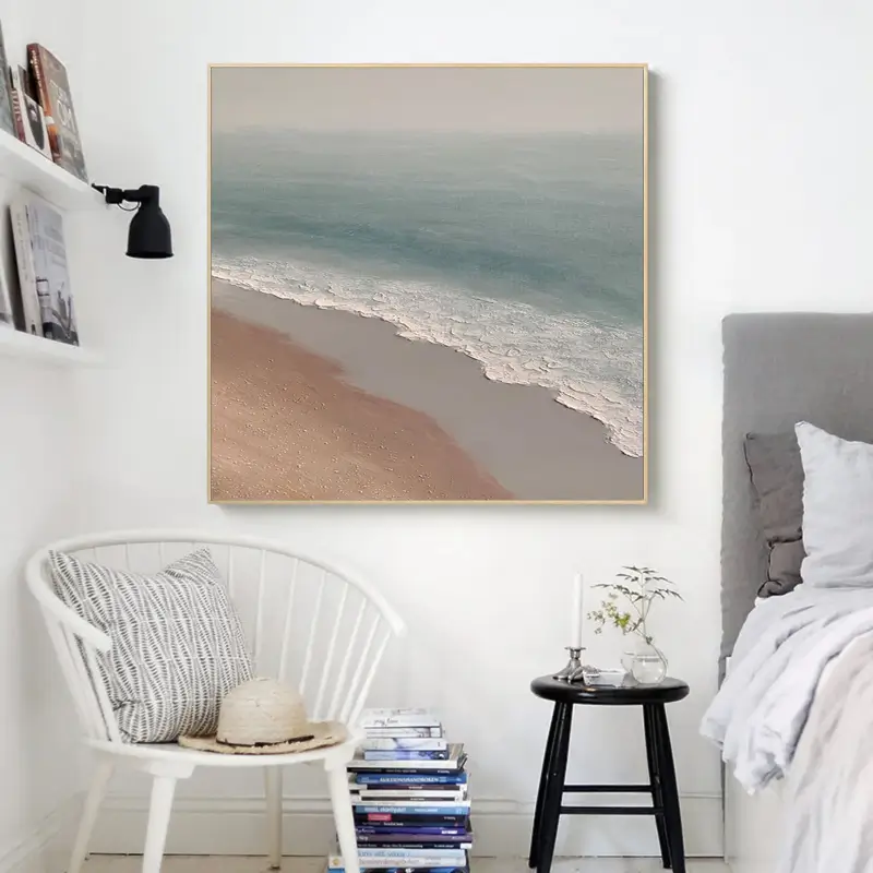 Coastal Waves Hand - Painted Oil Painting for Home Decor #JJ 153