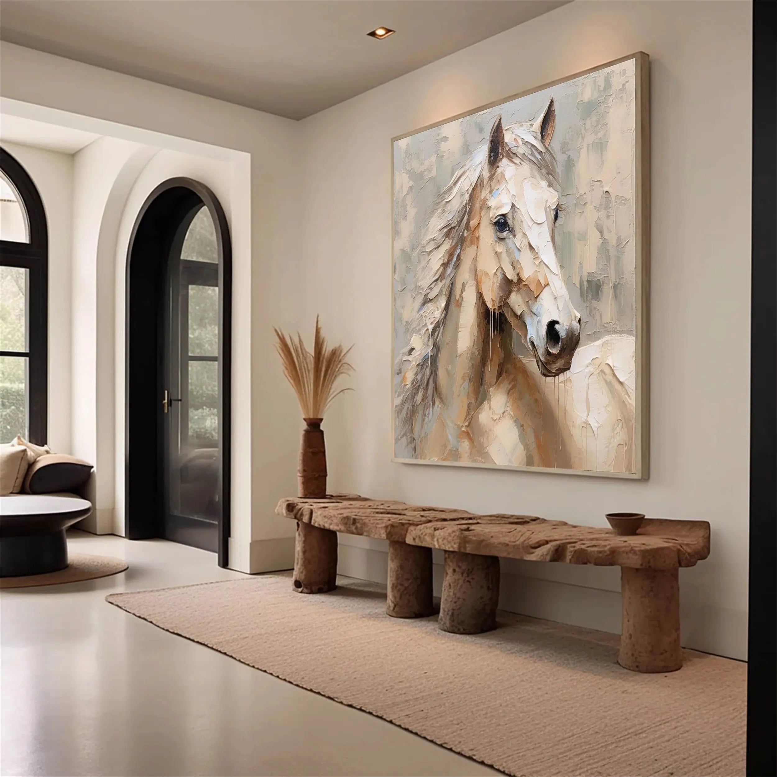Soft Horse Artwork: Modern Neutral Animal Fine Art #ZZ 026