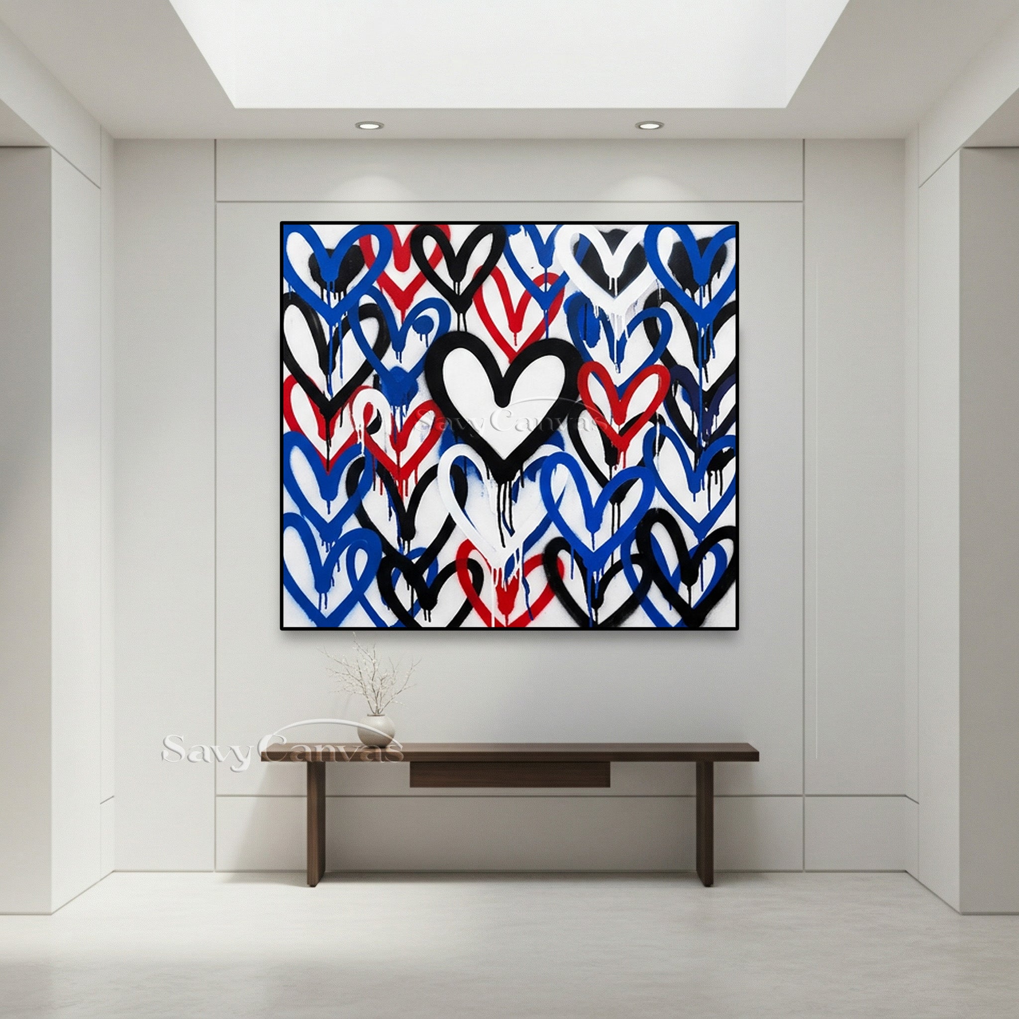 Urban Graffiti Heart Canvas Art | Modern Street Style Oil Painting #SS 124