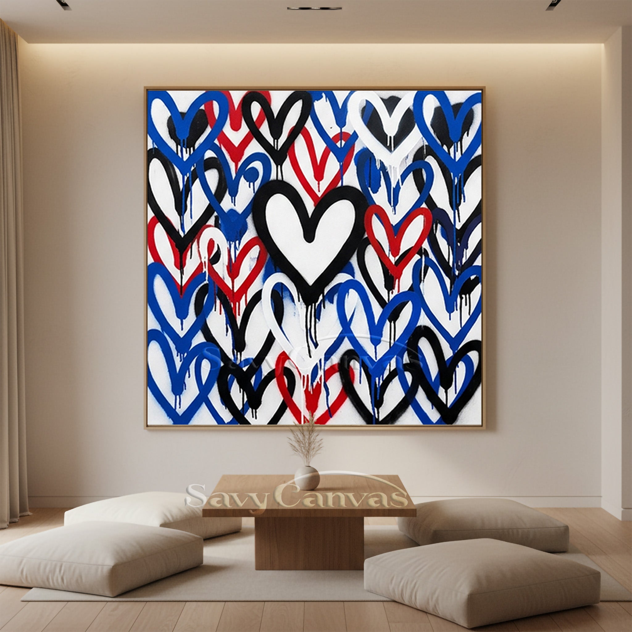 Urban Graffiti Heart Canvas Art | Modern Street Style Oil Painting #SS 124