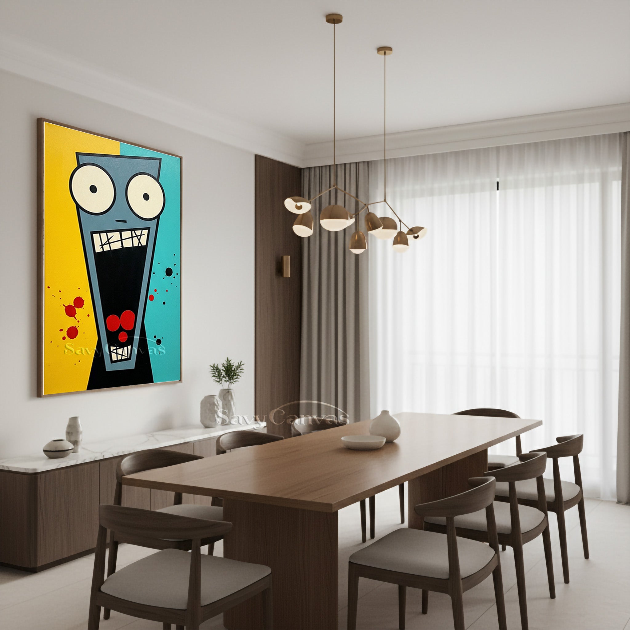 Modern Abstract Pop Art Face Oil Painting #SS 085