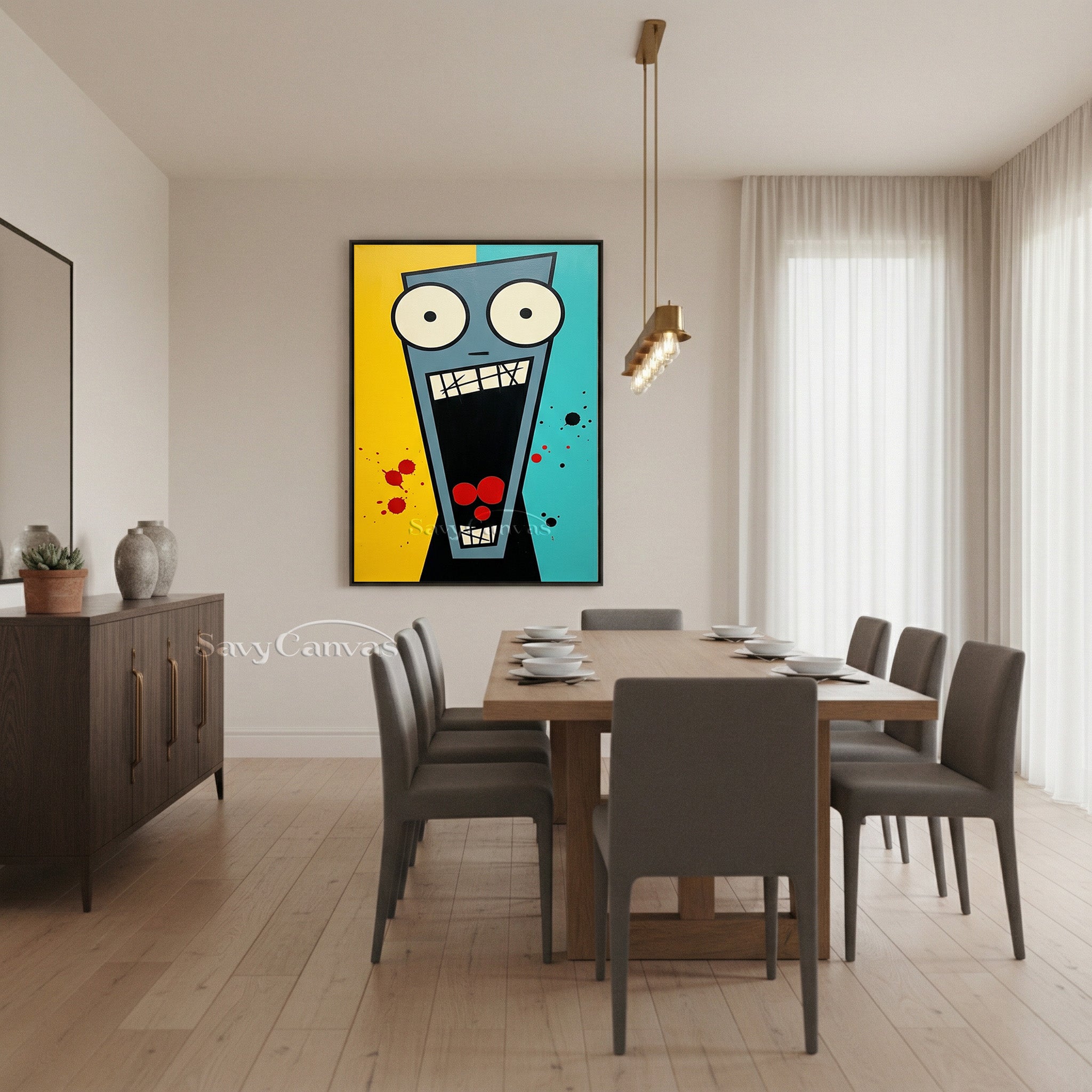 Modern Abstract Pop Art Face Oil Painting #SS 085