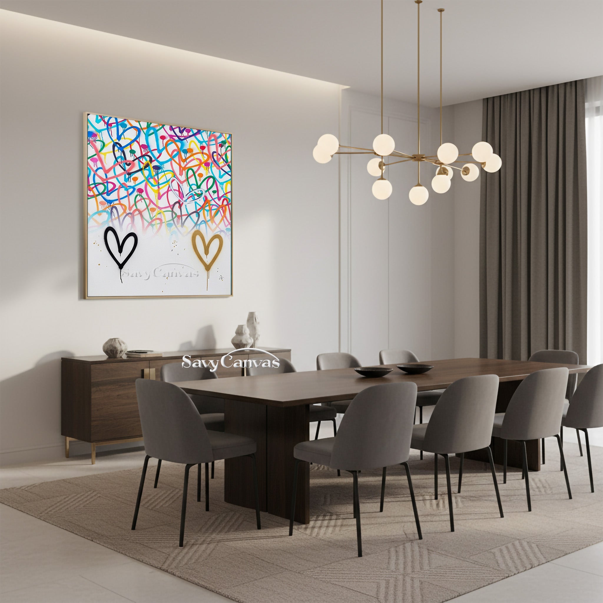 Artistic Heart Pattern Wall Decor | Dreamy Pastel Canvas Art #SS 125