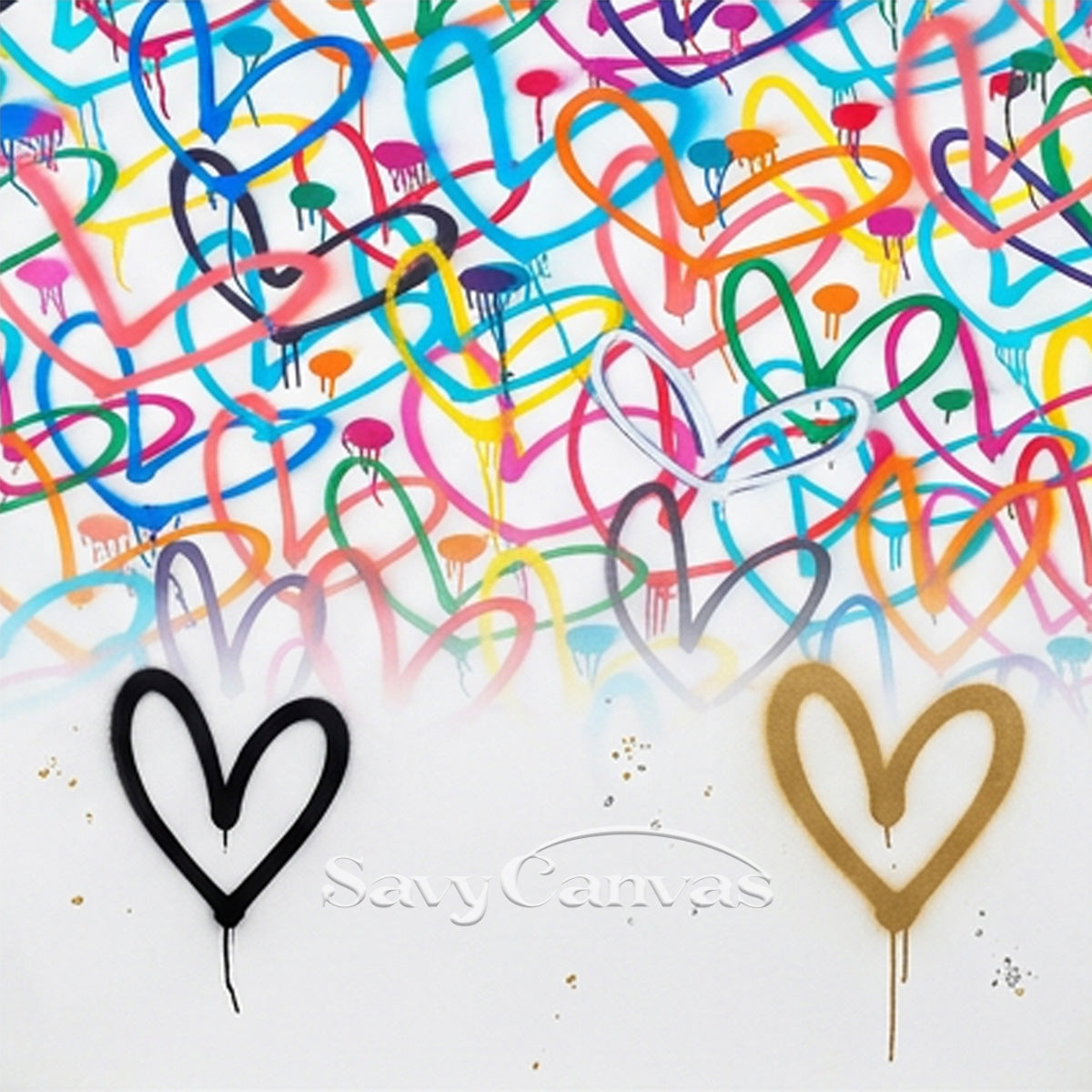 Artistic Heart Pattern Wall Decor | Dreamy Pastel Canvas Art #SS 125