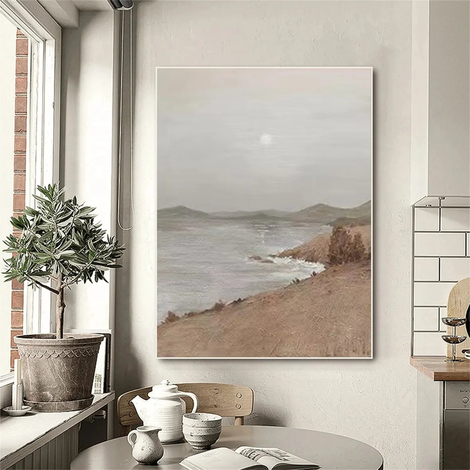 Handmade Hazy Beach Coastal Art Print