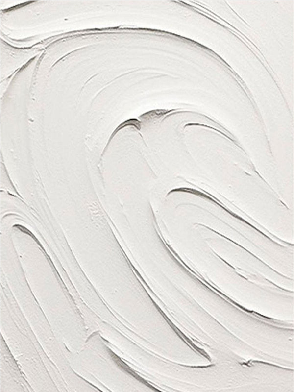 White Textured Canvas Art | Minimalist Sculptural Wall Decor #TC 223