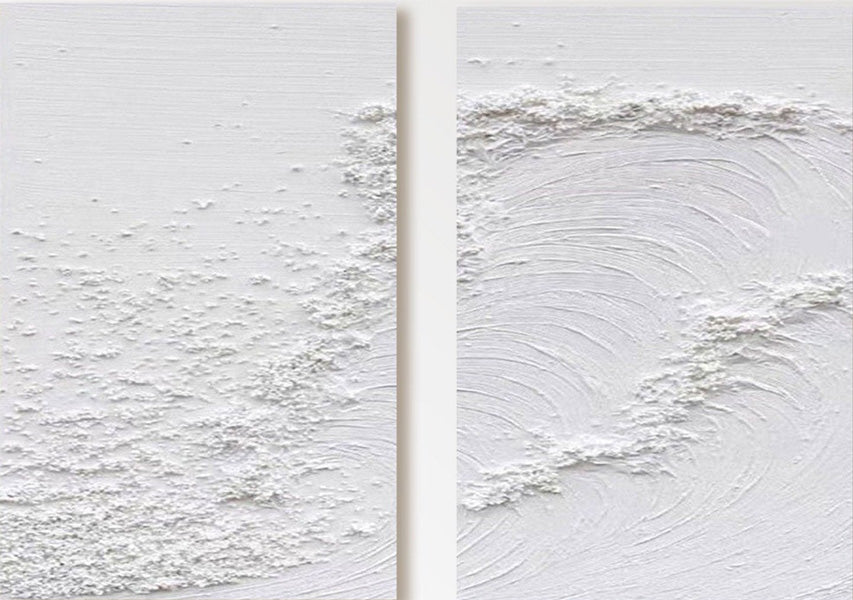 Textured Wave Wall Art | Set of 2 Minimalist Coastal Paintings #TC 213