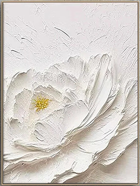 Textured White Flower Painting | Impasto Floral Wall Art #TC 078