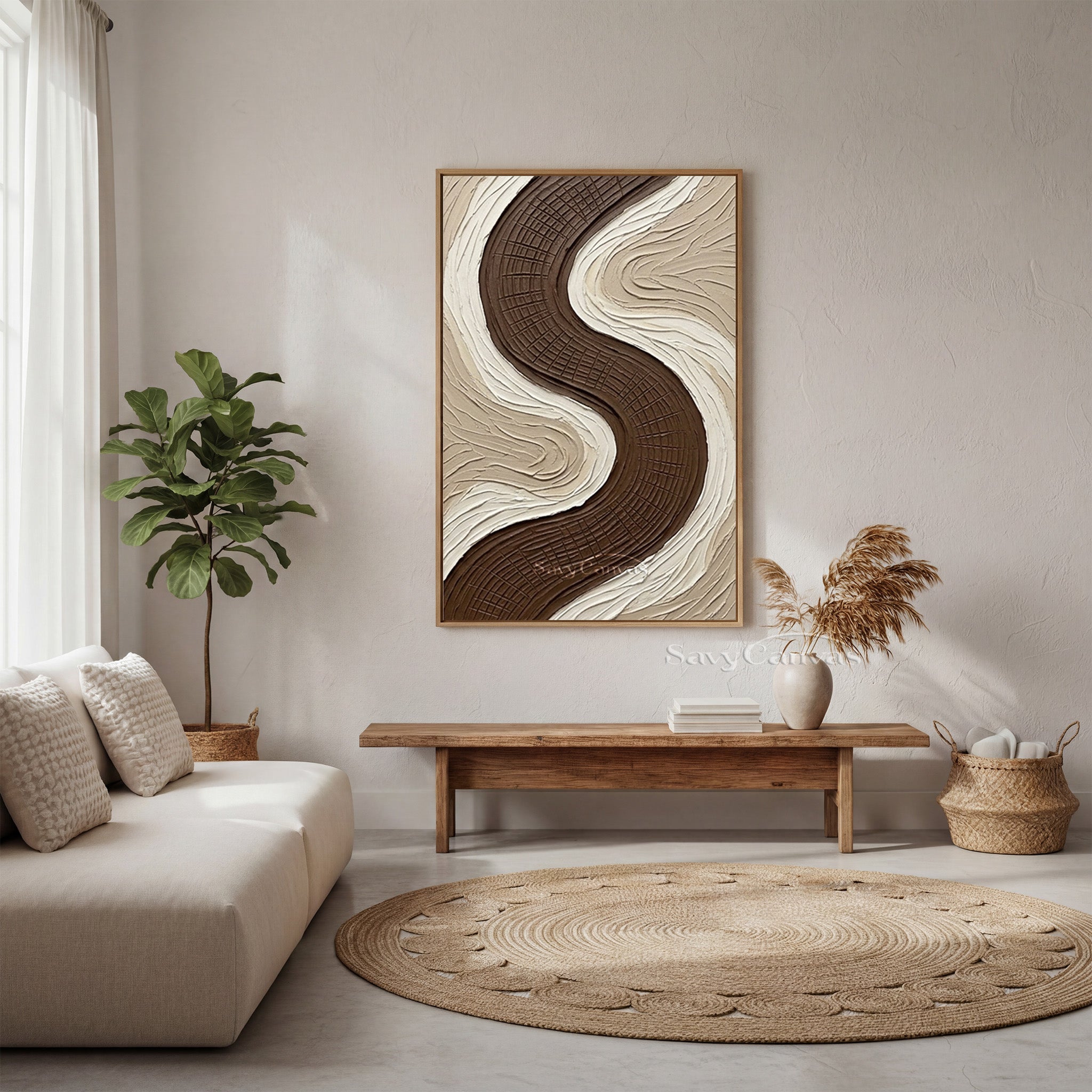 Wabi-Sabi Earth Tone Plaster Texture Art #SS 133