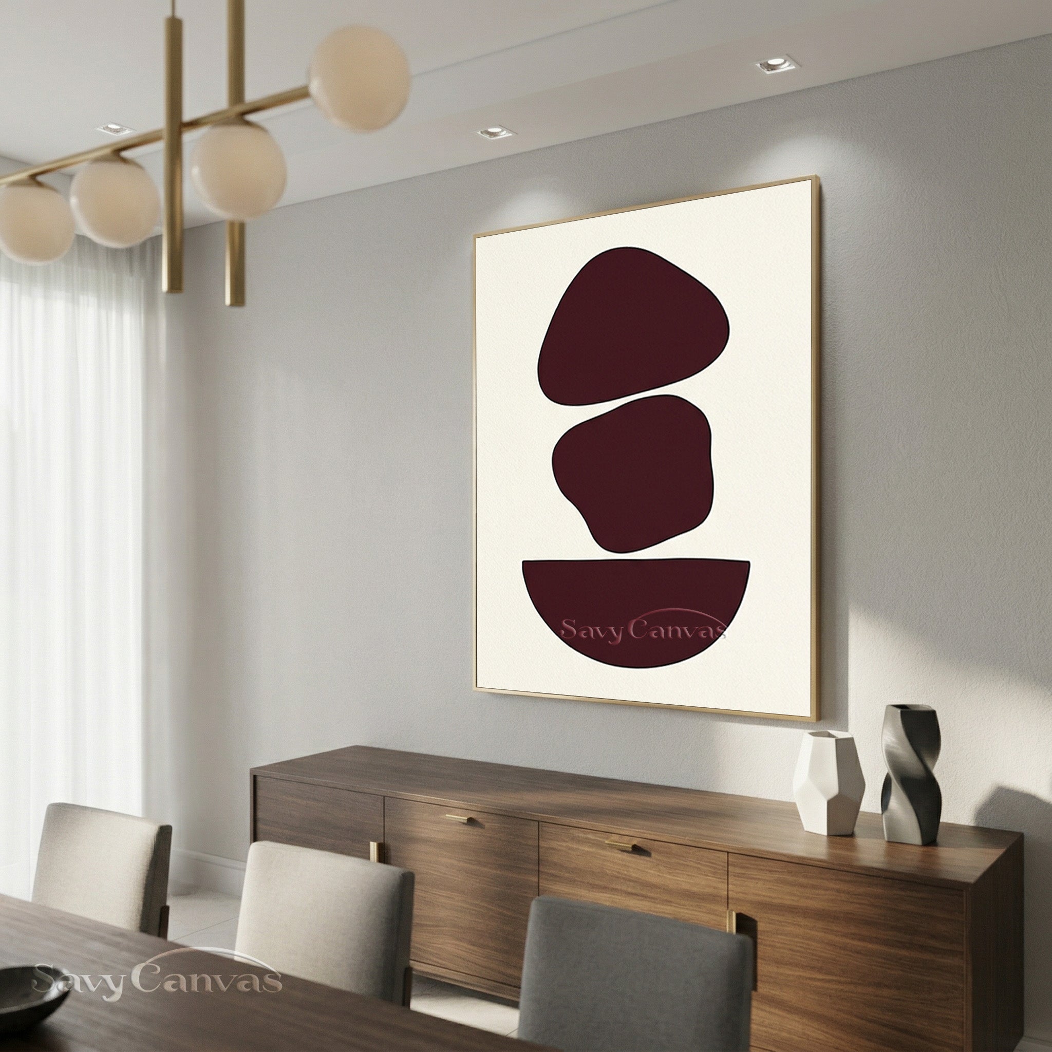 Modern Geometric Painting | Framed Minimalist Wall Art #AA 498