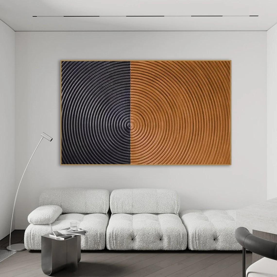 Unique Textured Circle Canvas for office or hallway #TC 087