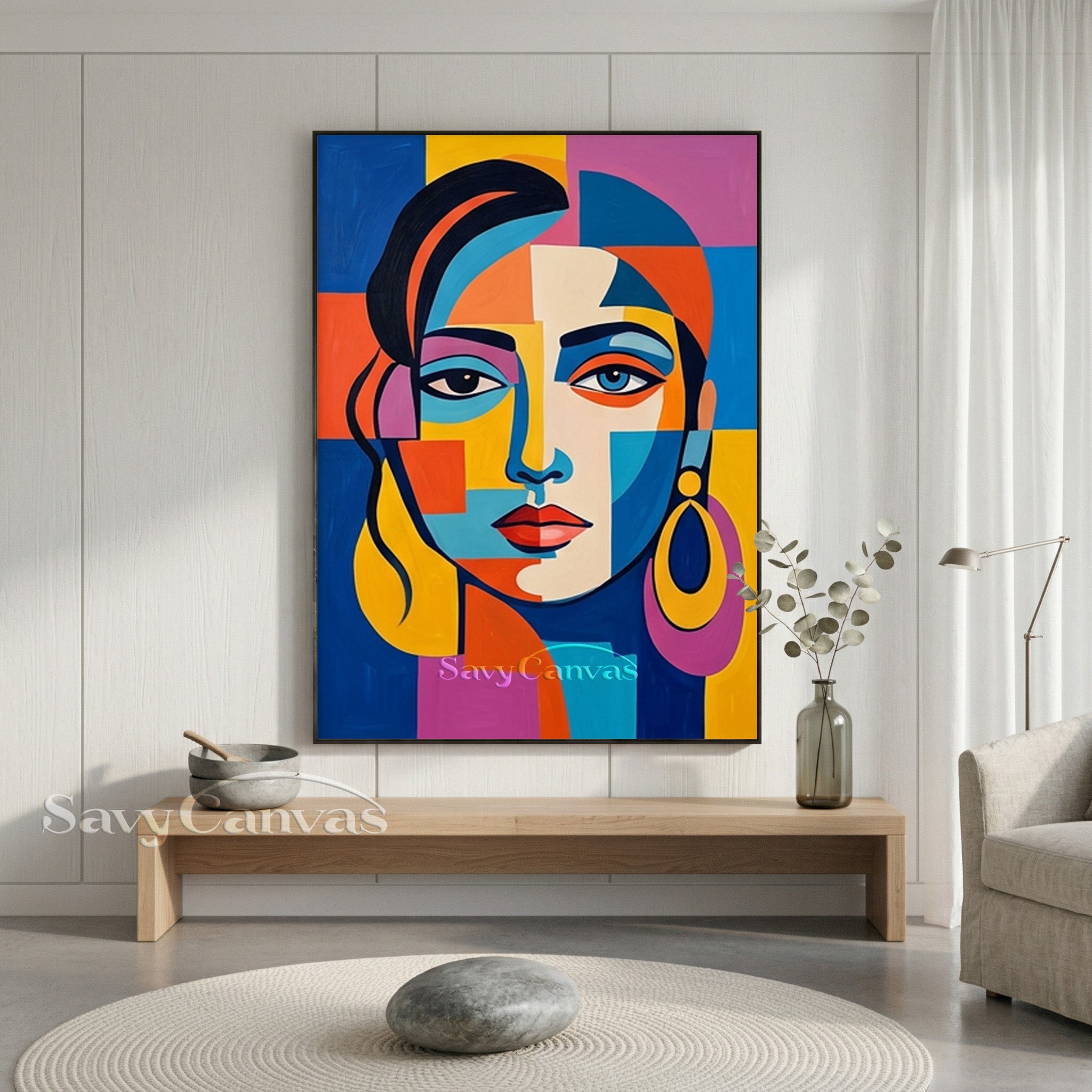 Abstract Pop Art Wall Decor | Handmade Female Portrait Art #SS 161