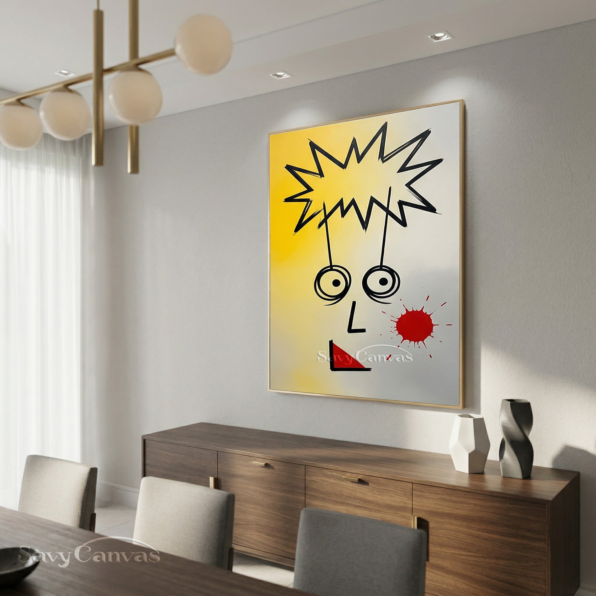 Modern Abstract Face Oil Painting | Minimalist Explosion Art #SS 087