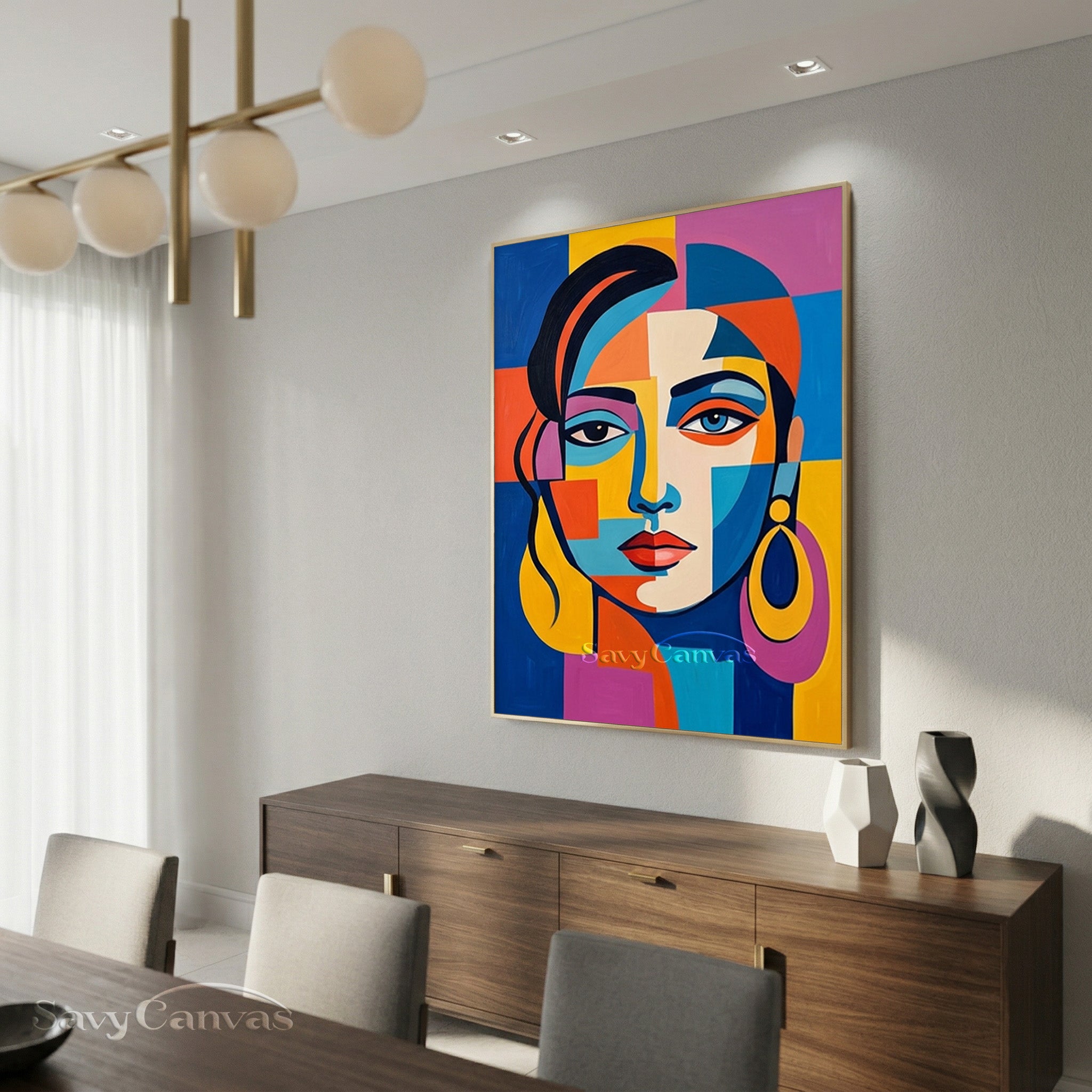 Abstract Pop Art Wall Decor | Handmade Female Portrait Art #SS 161