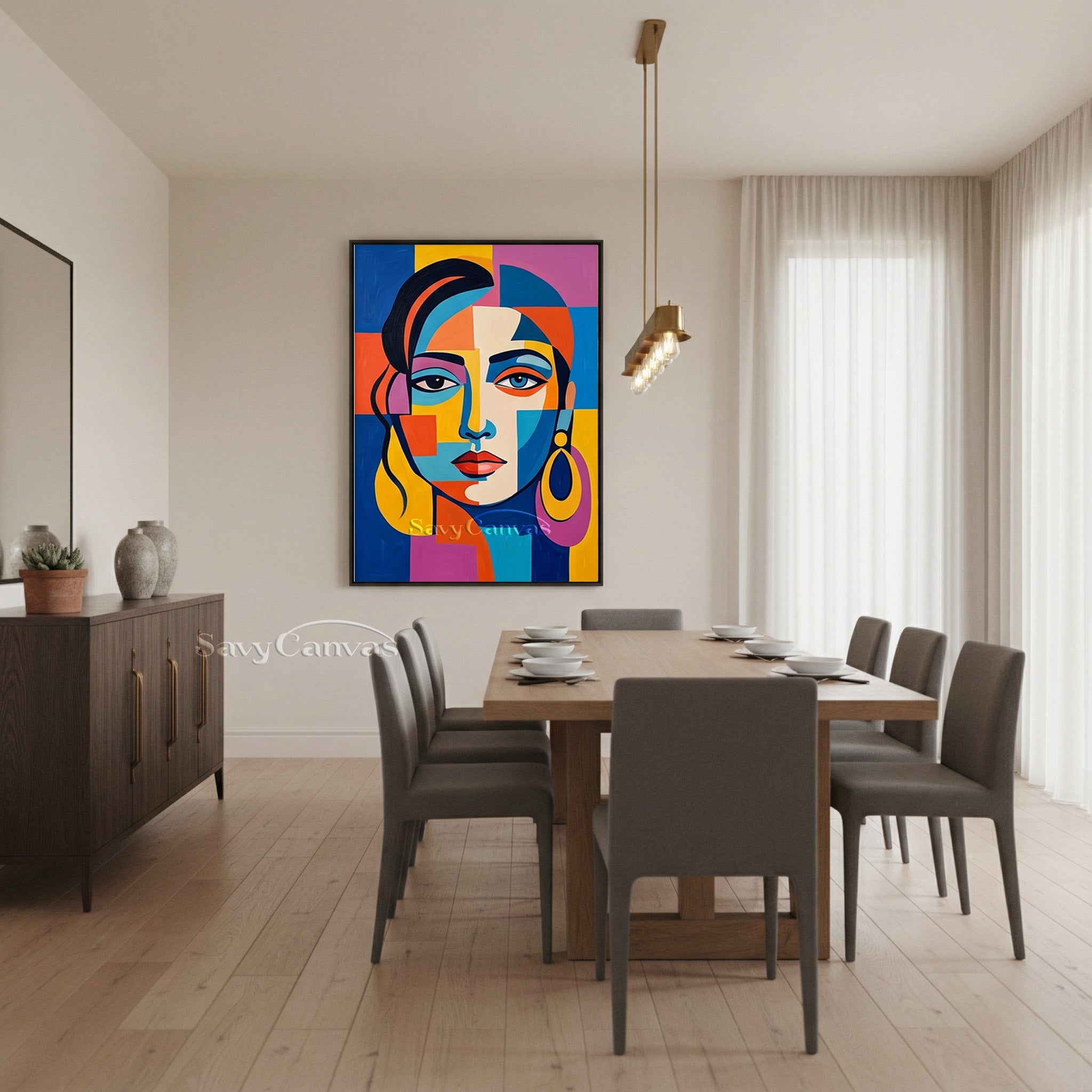 Abstract Pop Art Wall Decor | Handmade Female Portrait Art #SS 161