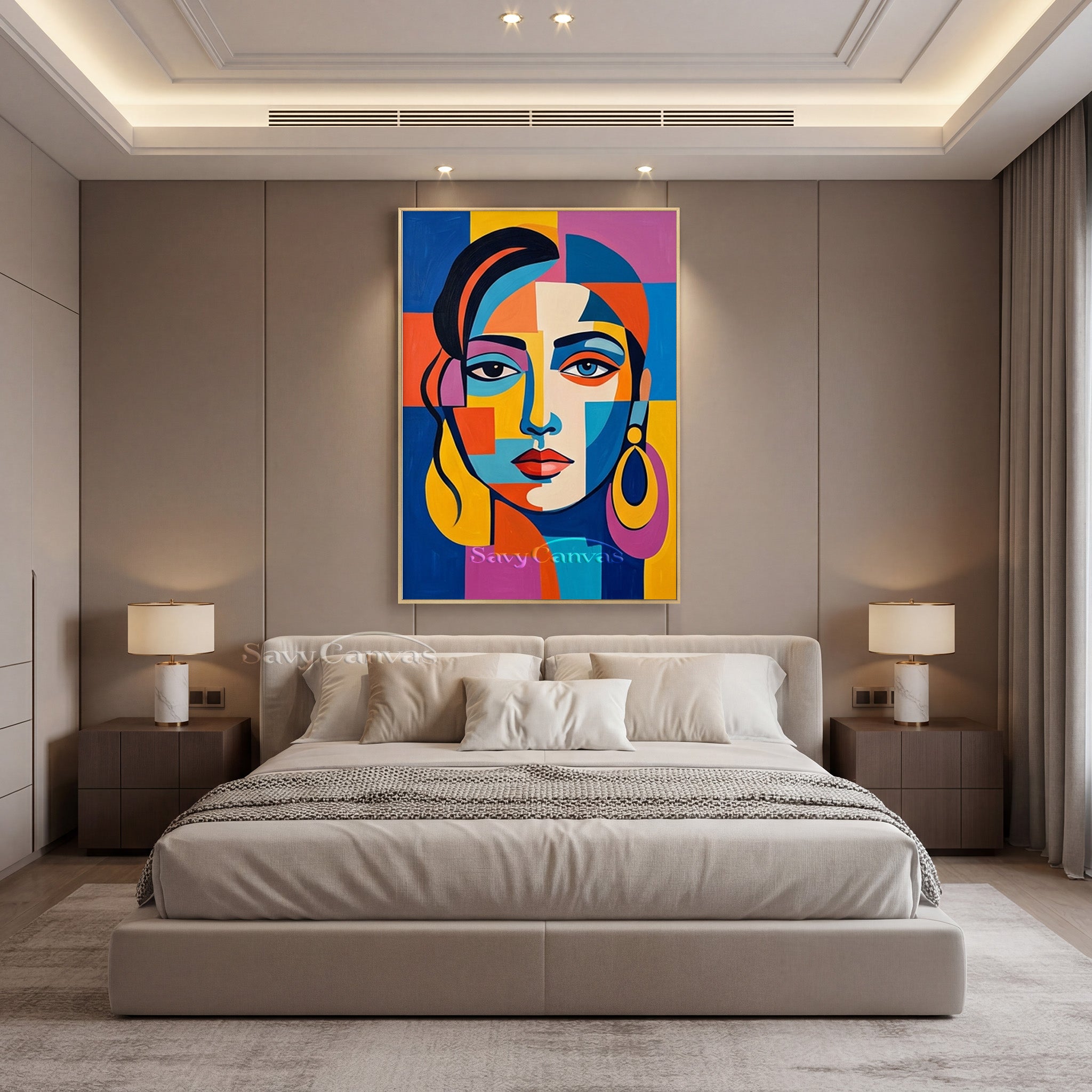 Abstract Pop Art Wall Decor | Handmade Female Portrait Art #SS 161