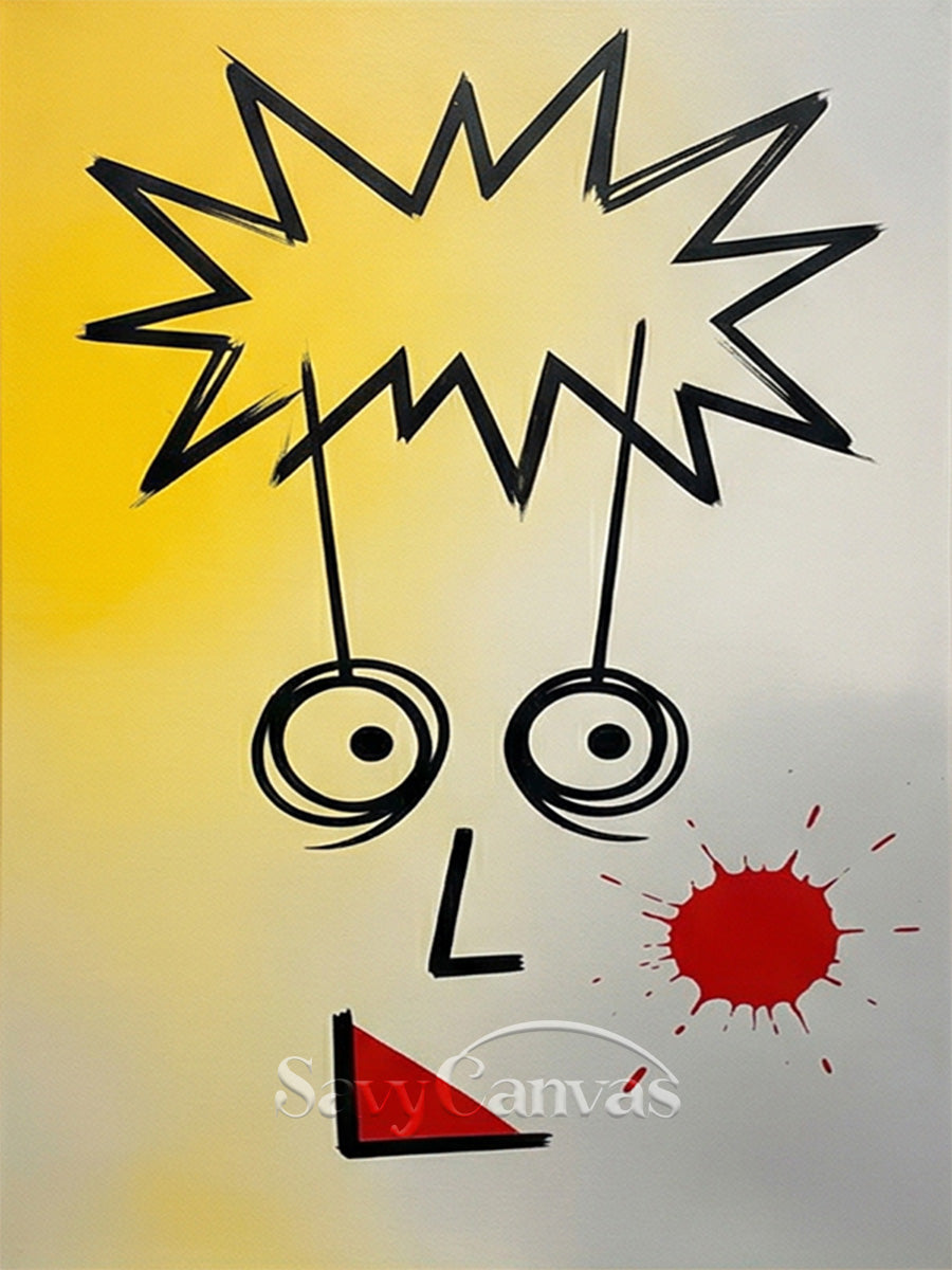 Modern Abstract Face Oil Painting | Minimalist Explosion Art #SS 087