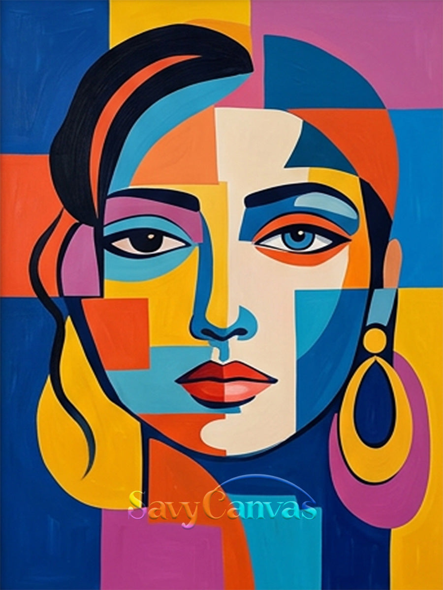 Abstract Pop Art Wall Decor | Handmade Female Portrait Art #SS 161