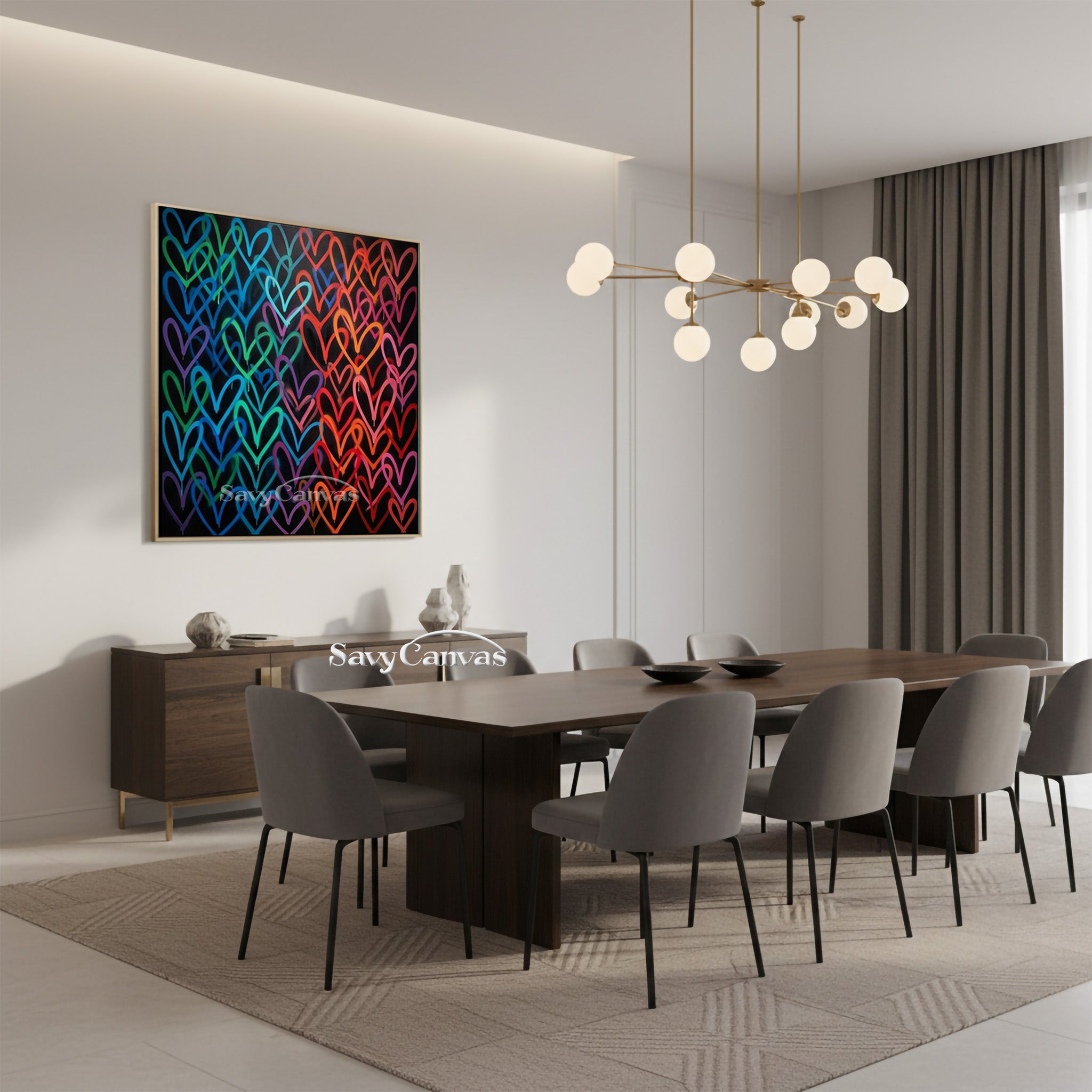 Colorful Graffiti Heart Canvas Wall Art | Modern Street Pop Art #SS 128