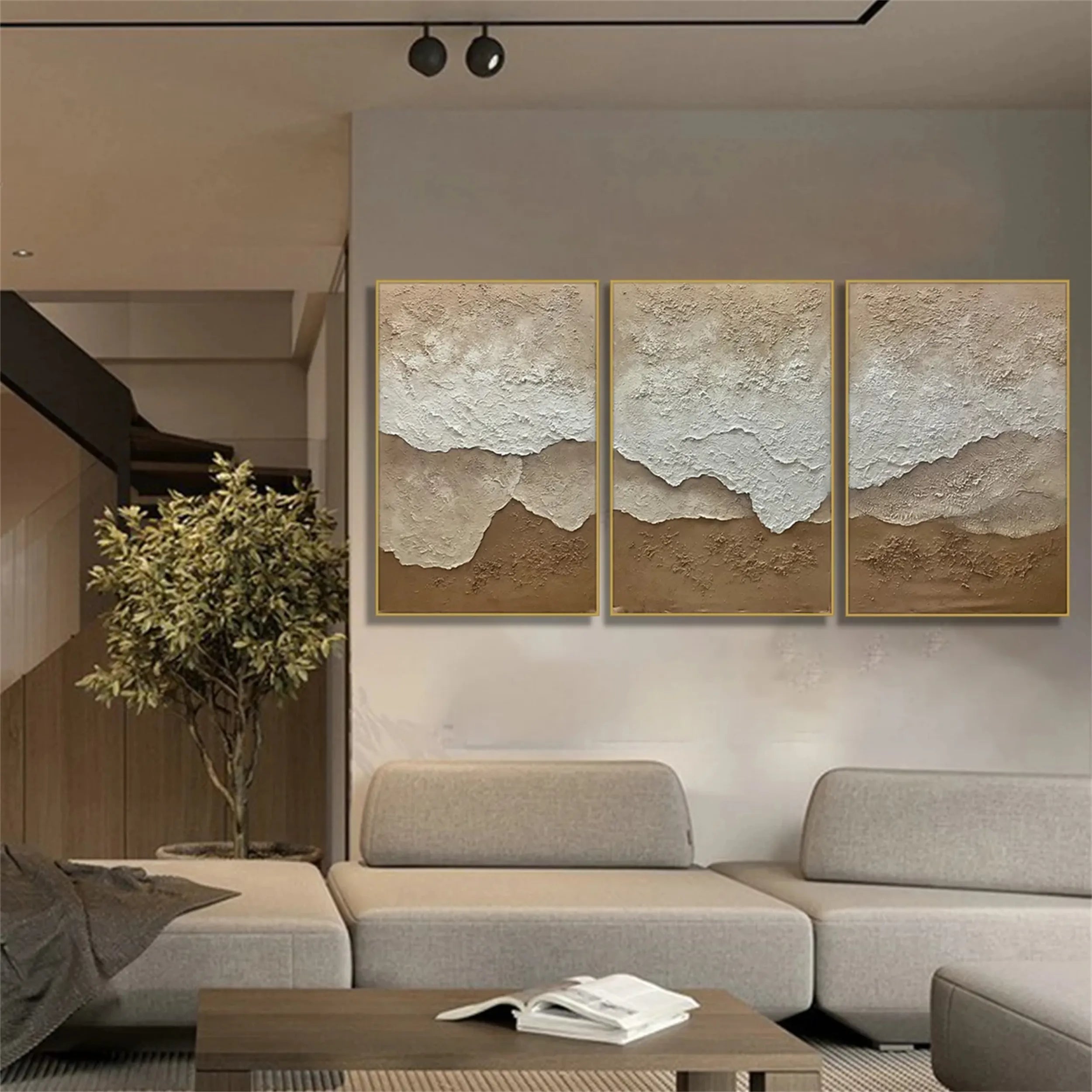 Serene Beige Coast Art - Textured Minimalist