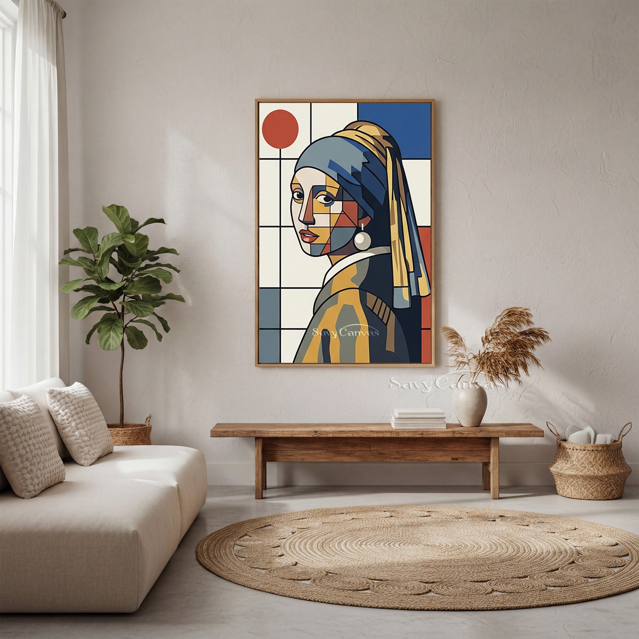 Abstract Pop Art Girl with a Pearl Earring Canvas Painting #SS 165