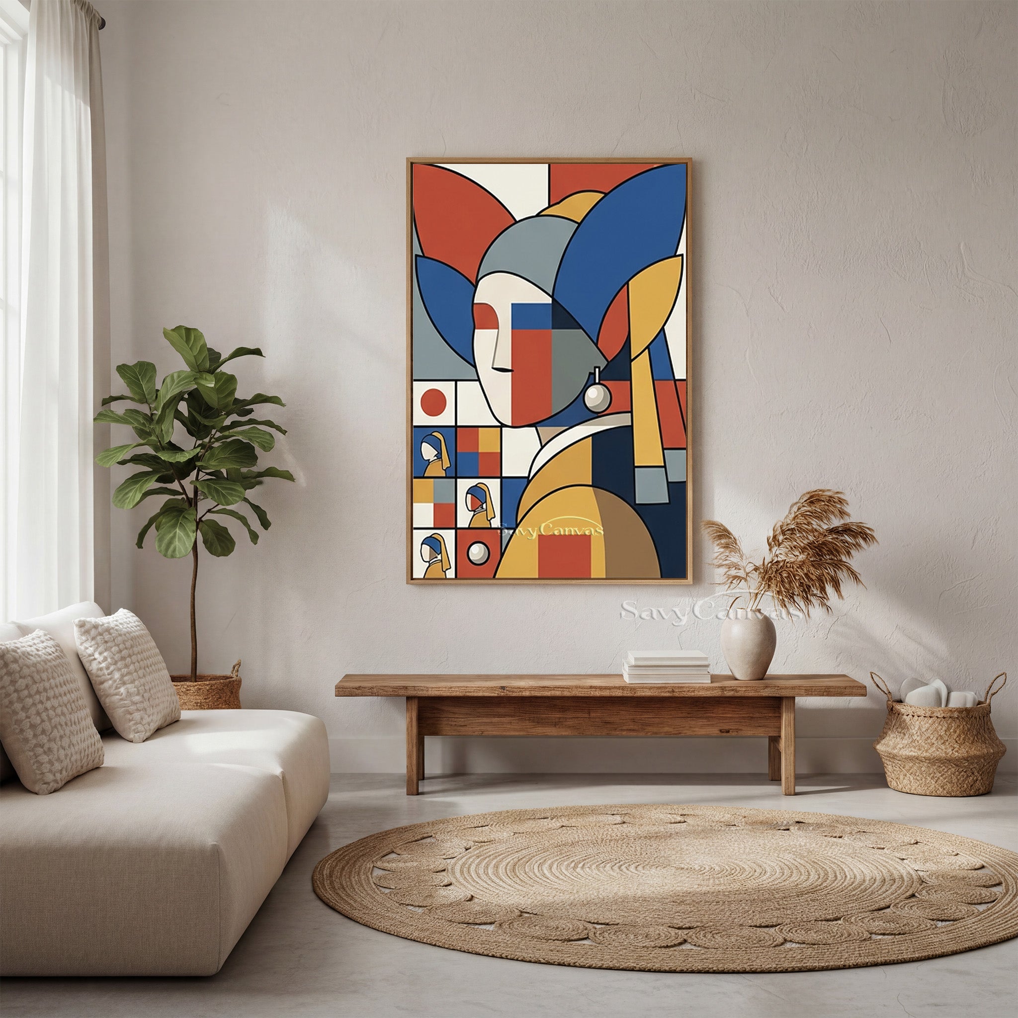 Handmade Pop Art Girl with a Pearl Earring Canvas Decor #SS 167