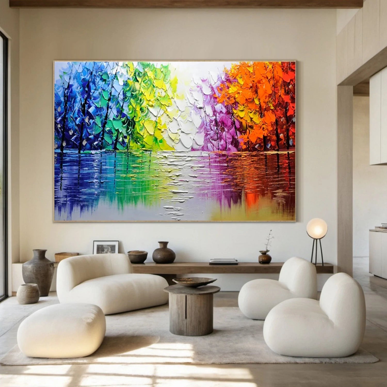 Textured Tree Canvas - Modern Landscape Wall Art #JJ 322