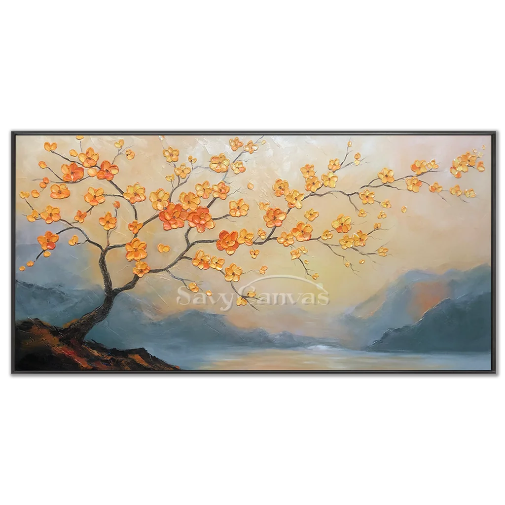 3D Blossom Tree Painting - Textured Floral Landscape #TC 006