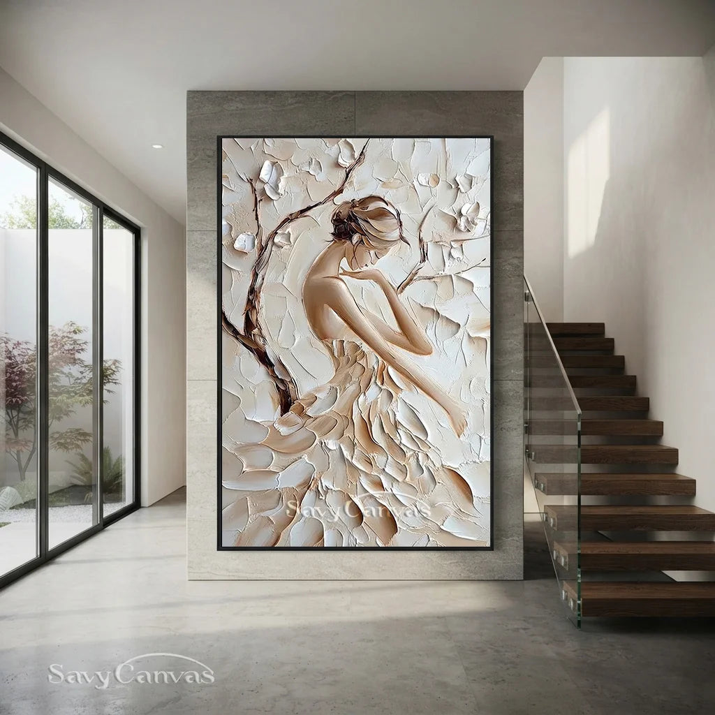 3D Textured Female Portrait - Modern Art Decor #TB 008